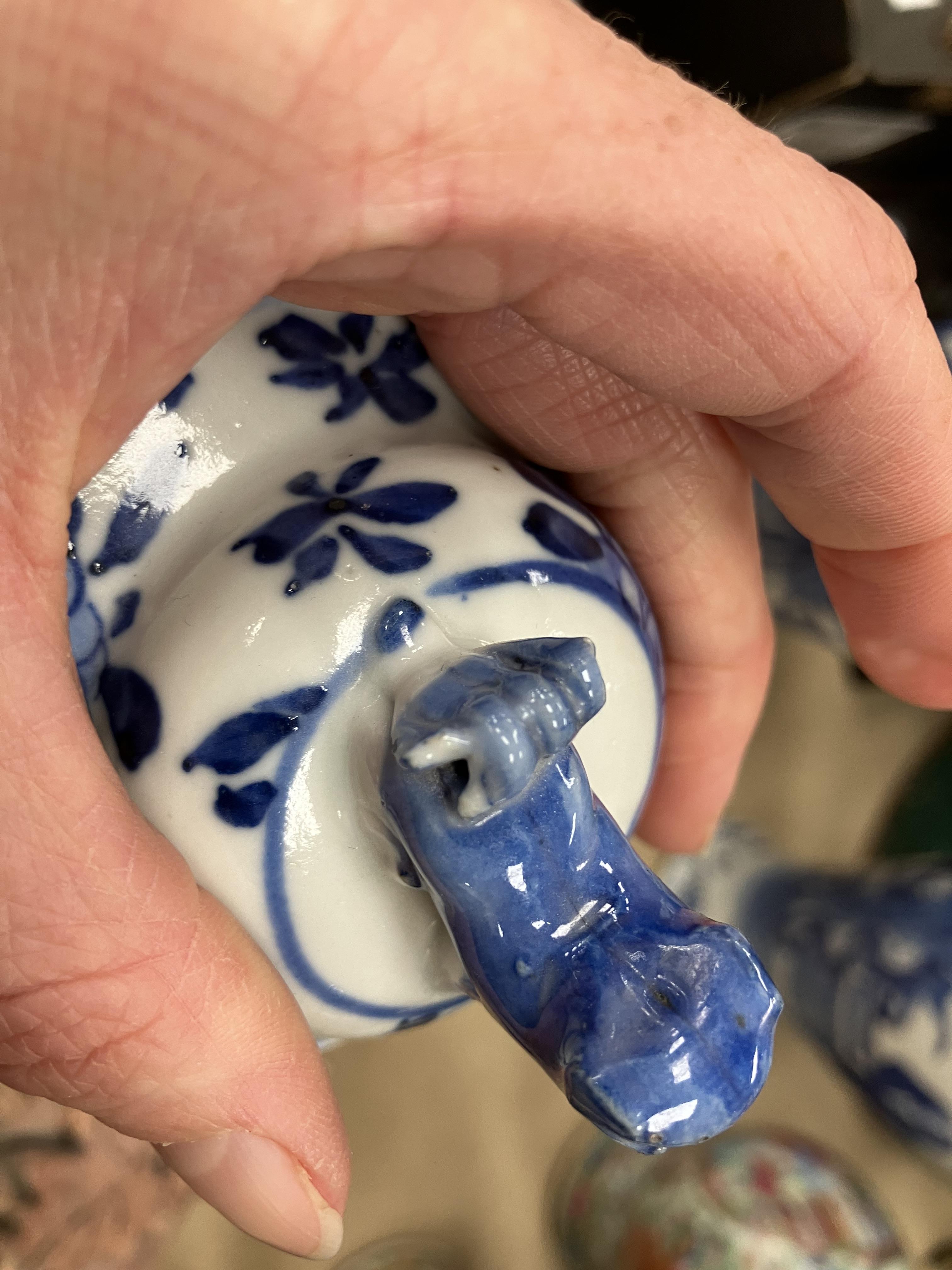 A pair of 19th Century Chinese blue and white baluster shaped vases and covers, - Image 35 of 54