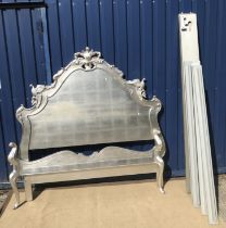 An And So To Bed silvered double bedstead in the 18th Century French taste,
