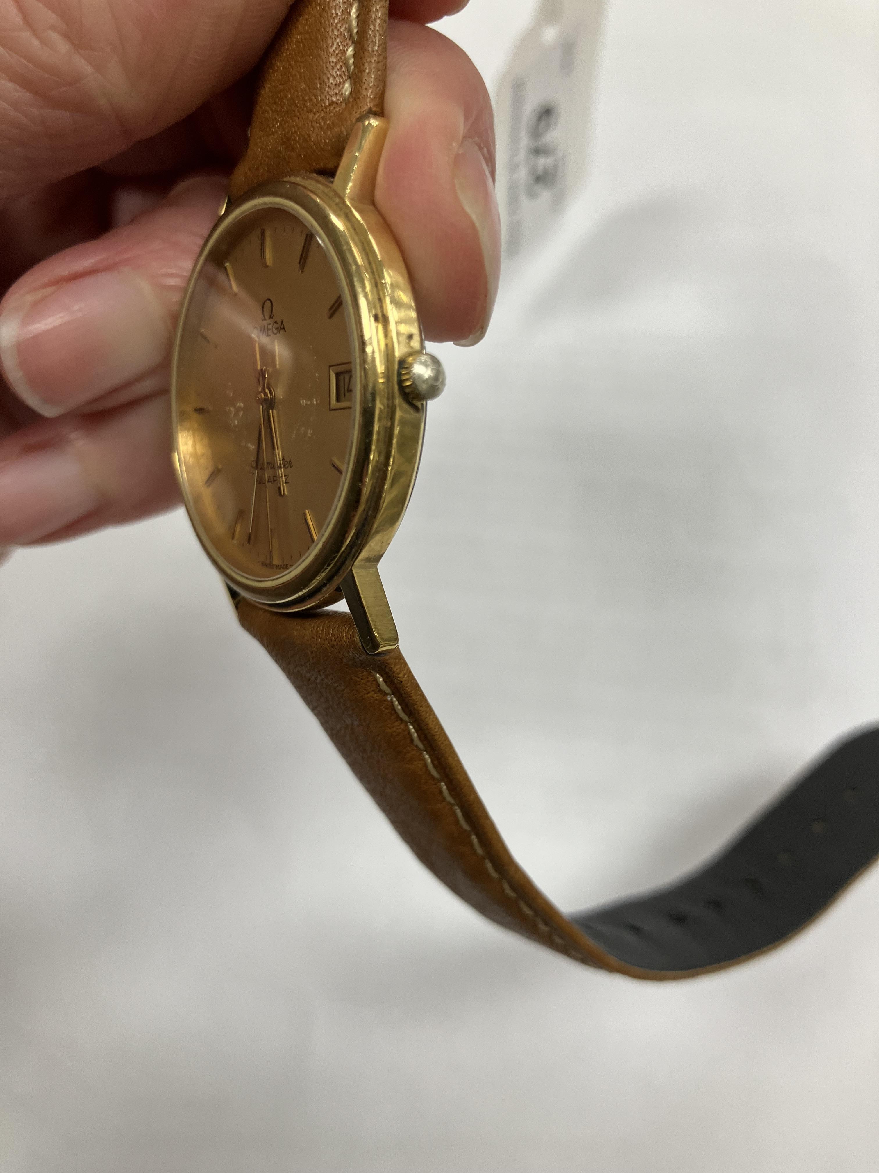 A gent's Omega Seamaster quartz gold plated wristwatch, - Image 8 of 10