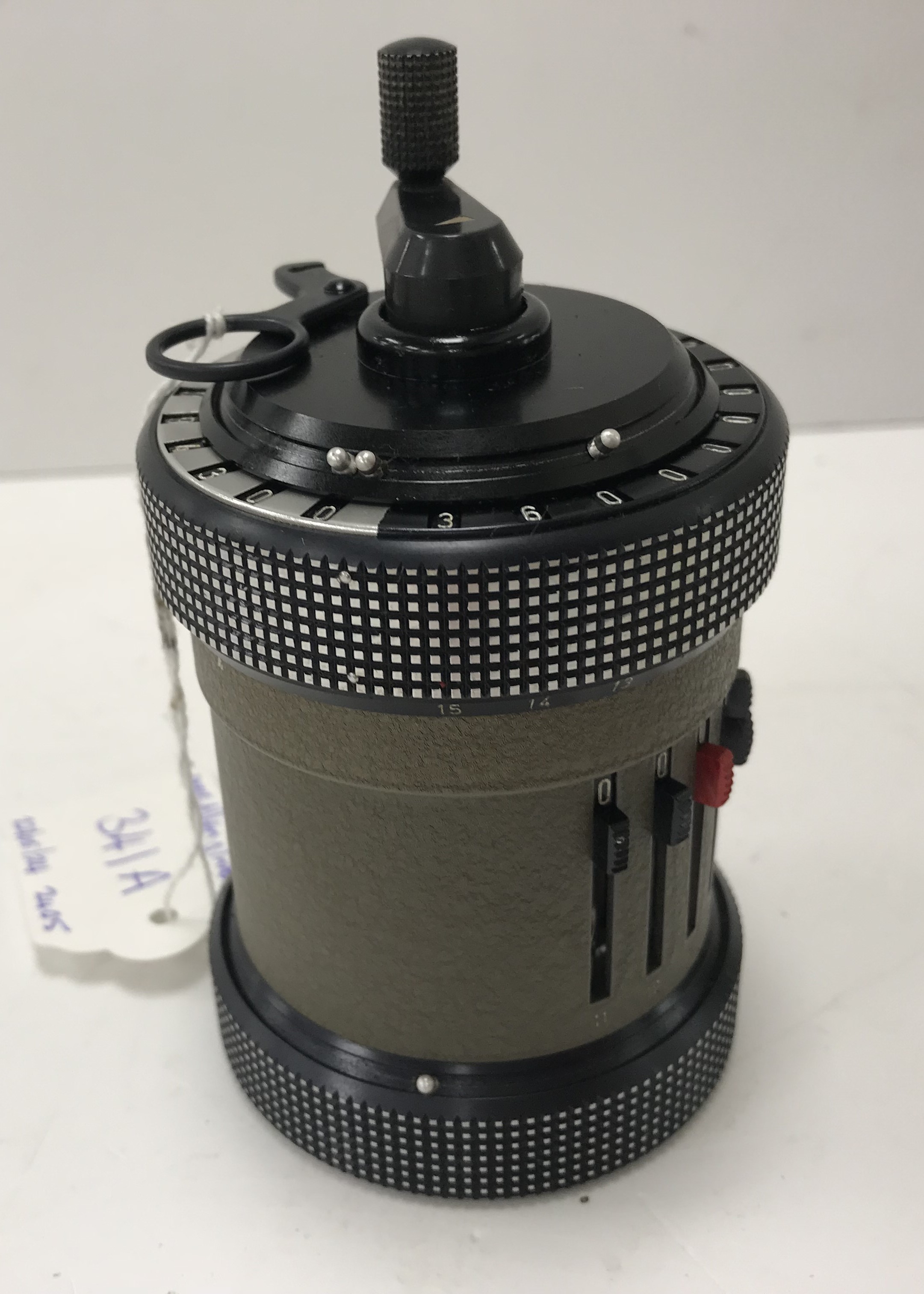 A Curta type 2 calculator with military green type main body inscribed to base "Type 2 No 523646 - Image 3 of 22