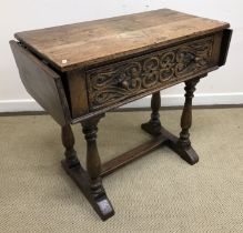 A 20th Century oak side table in the 17th Century style,