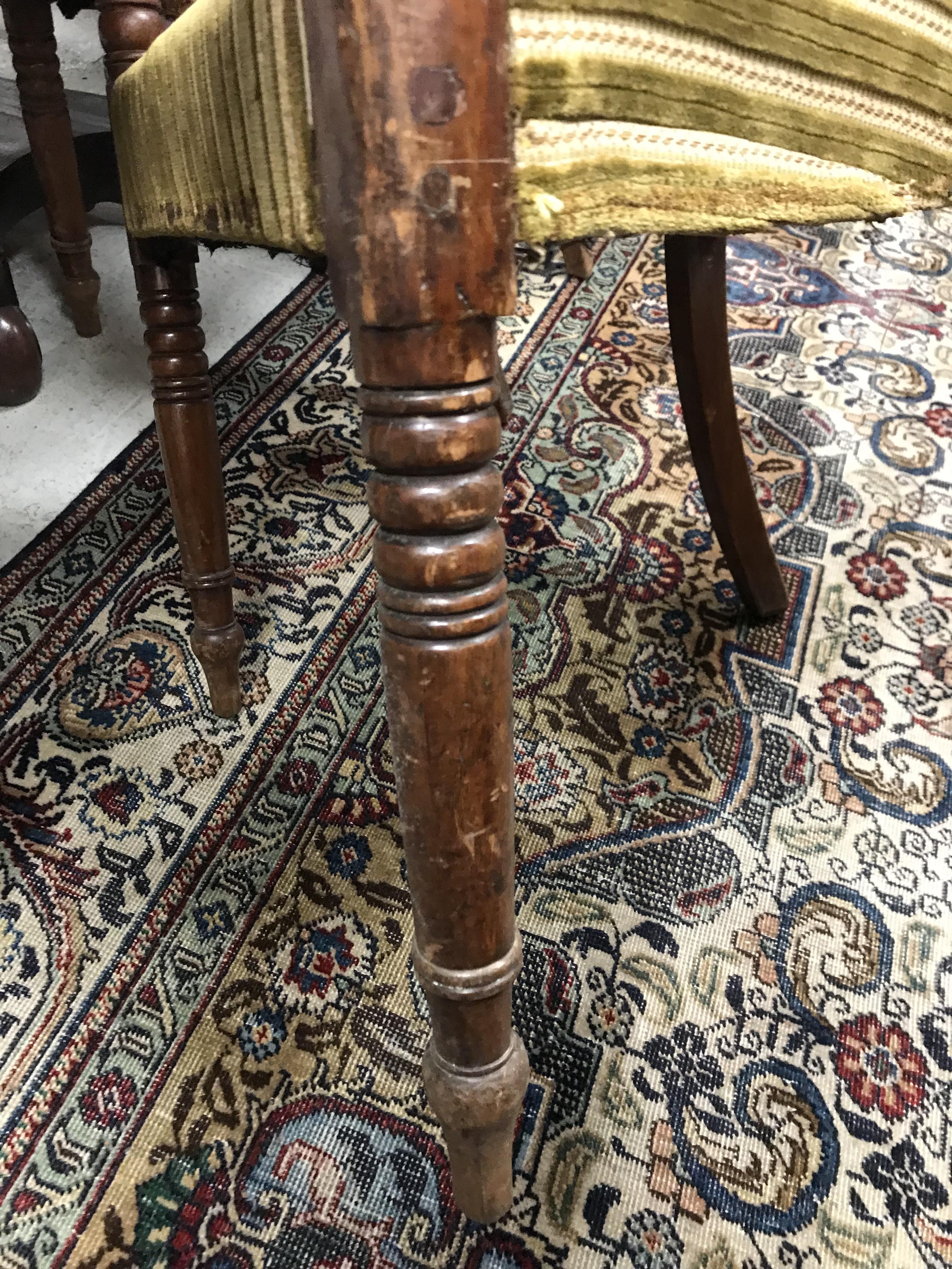 A set of eight 19th Century mahogany bar back dining chairs with upholstered seats on turned and - Image 35 of 76