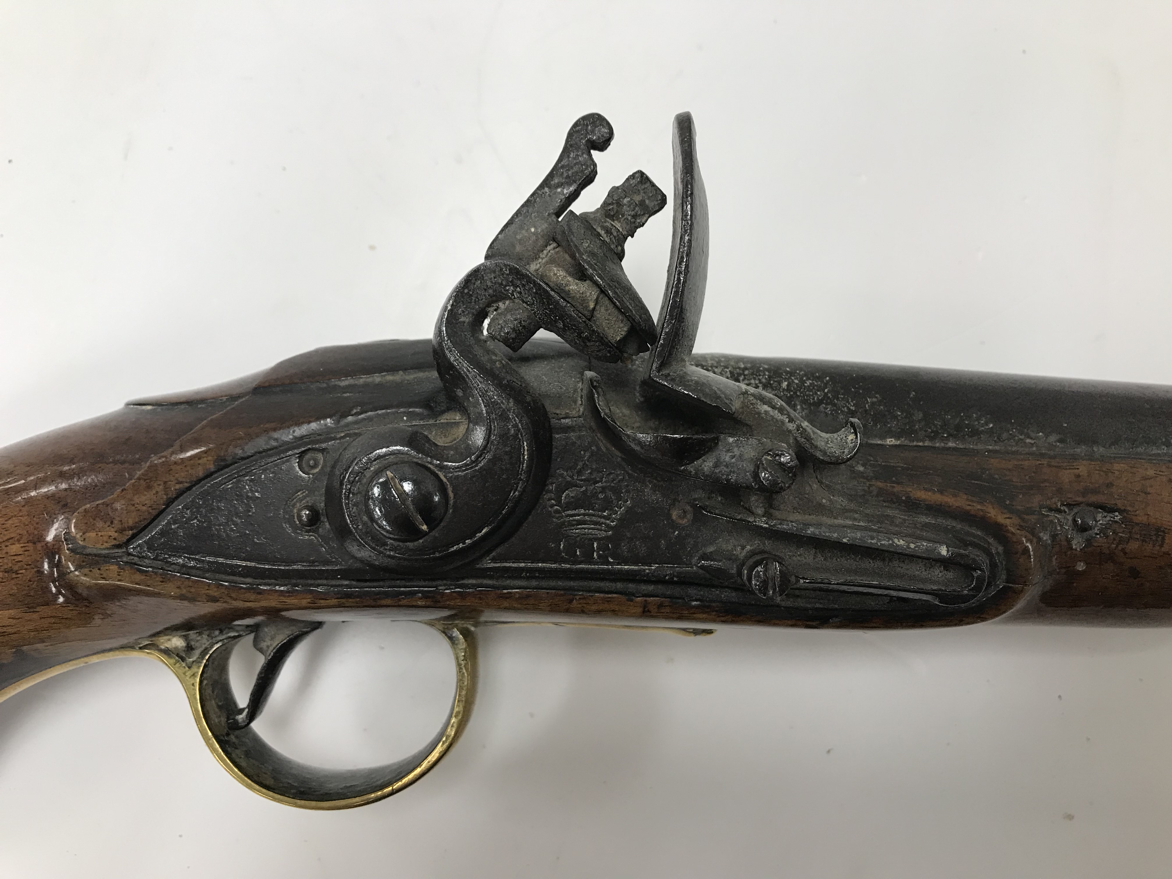 A George III flintlock pistol with straight grained walnut woodwork, - Image 2 of 39