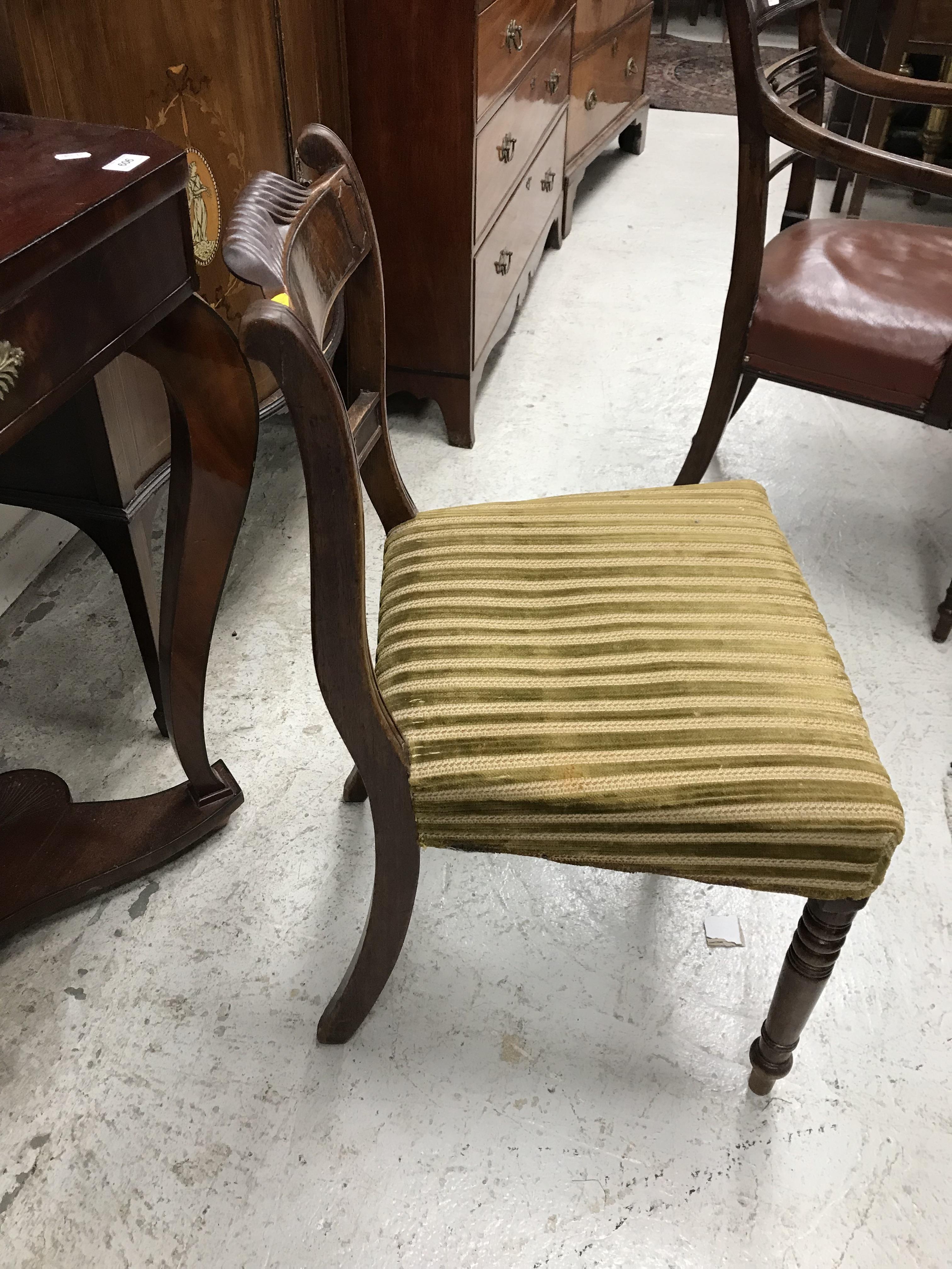 A set of eight 19th Century mahogany bar back dining chairs with upholstered seats on turned and - Image 76 of 76