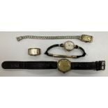 A collection of three various vintage gold cased ladies wristwatches including Olma,