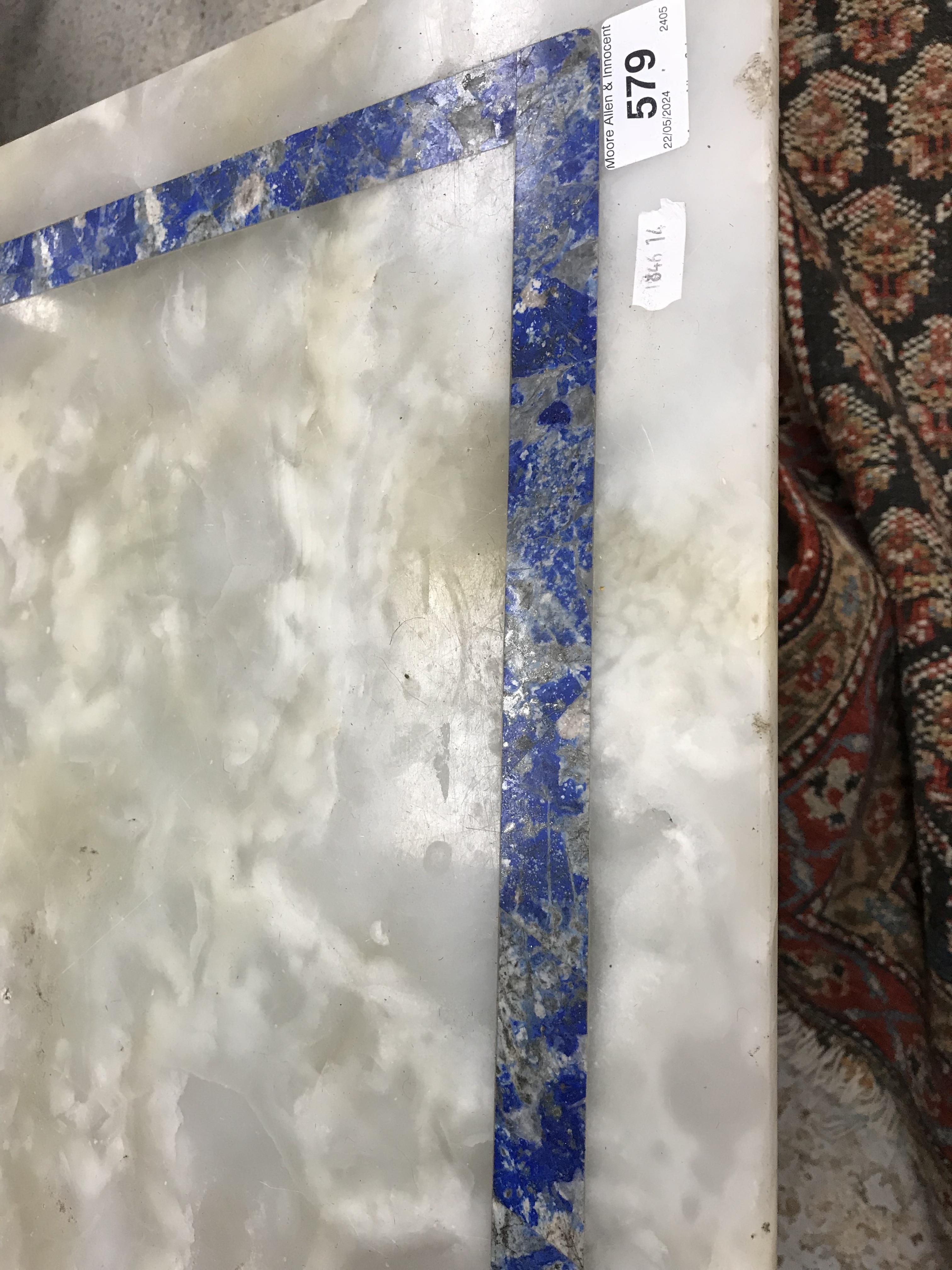 A 20th Century white onyx and lapis lazuli banded coffee table, - Image 17 of 28