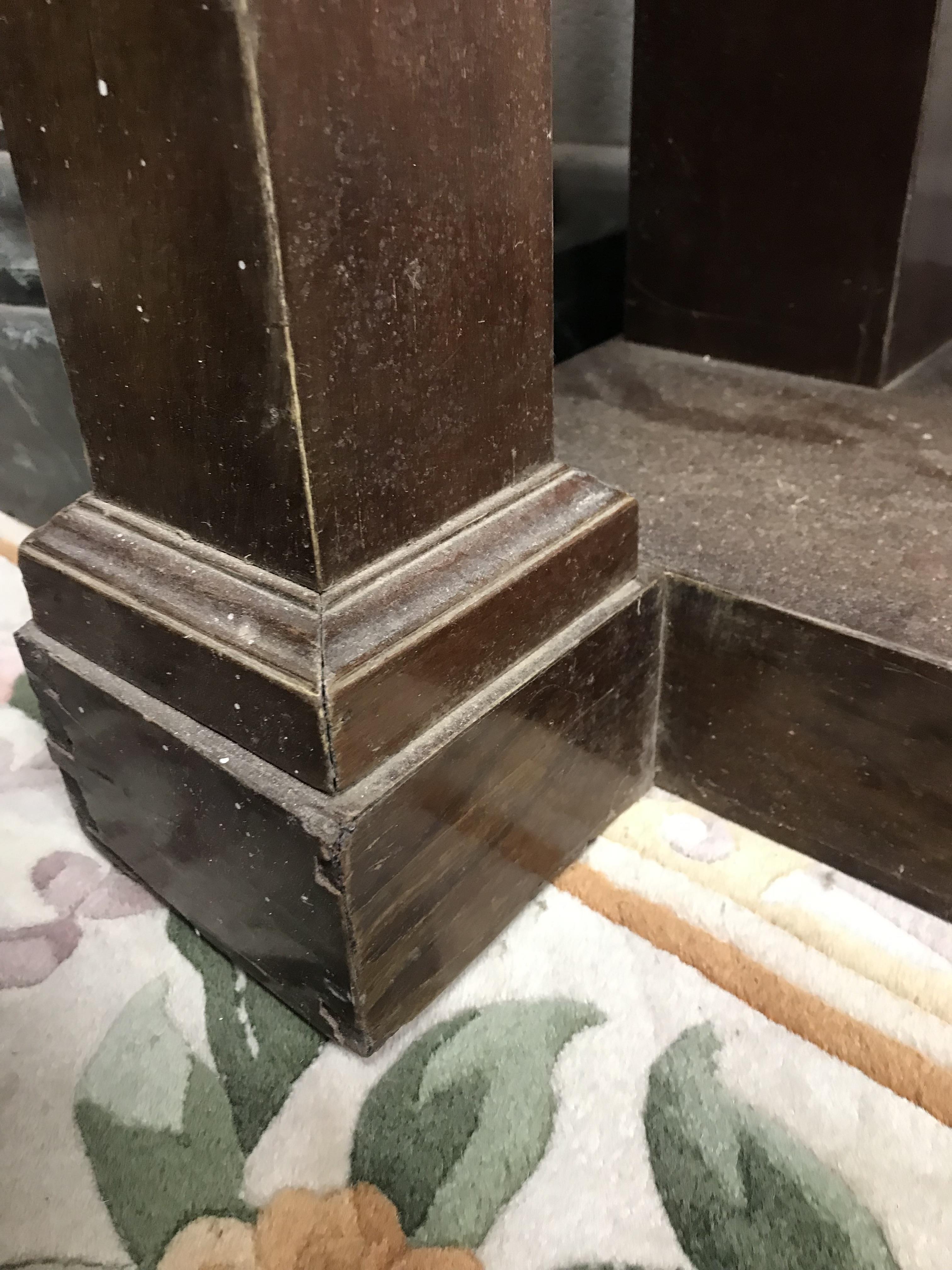 A mahogany console table in the French Empire taste, the brown agate top over a plain frieze, - Image 35 of 56