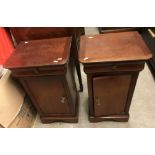 A pair of Simon Horne type bedside cupboards,