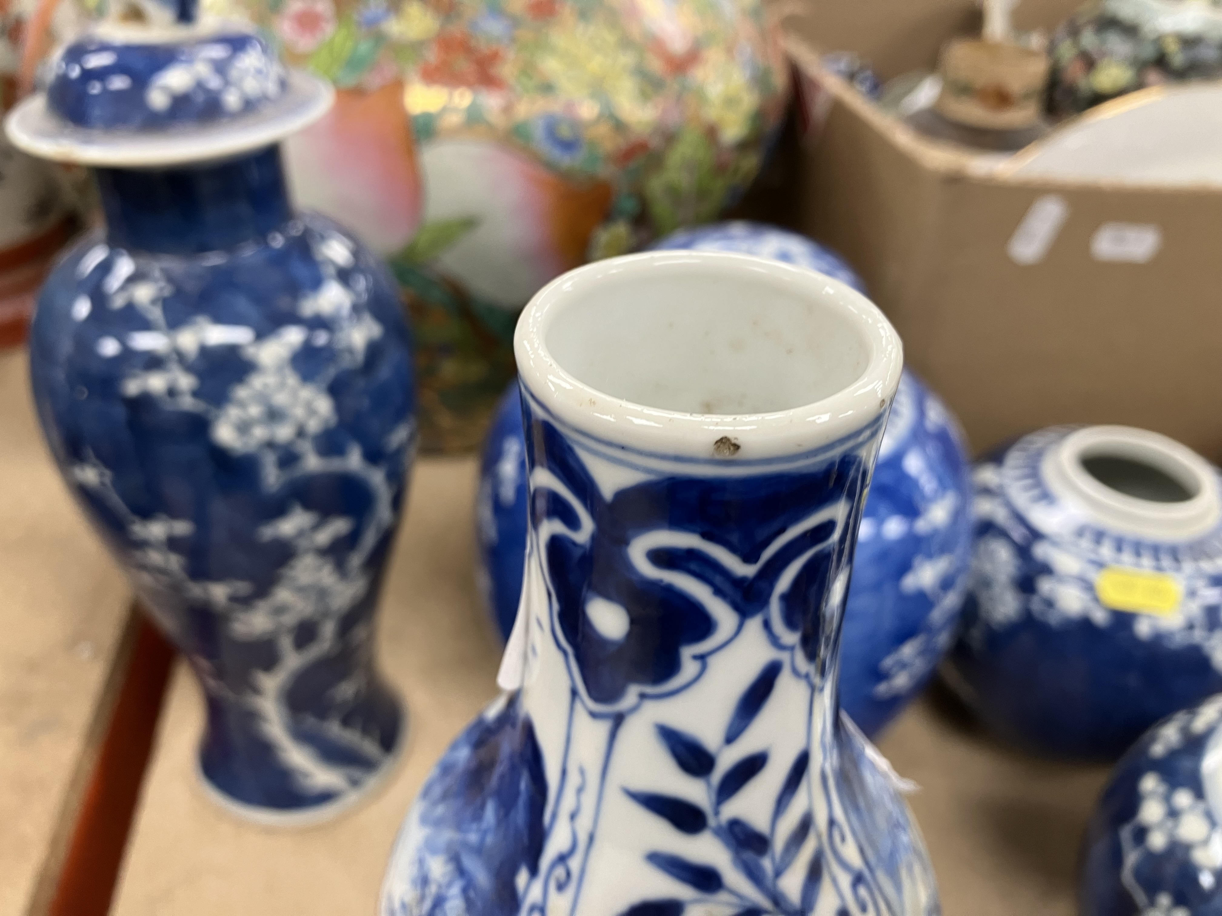 A Chinese blue and white double gourd shaped vase decorated with panels of figures in watery - Image 20 of 26