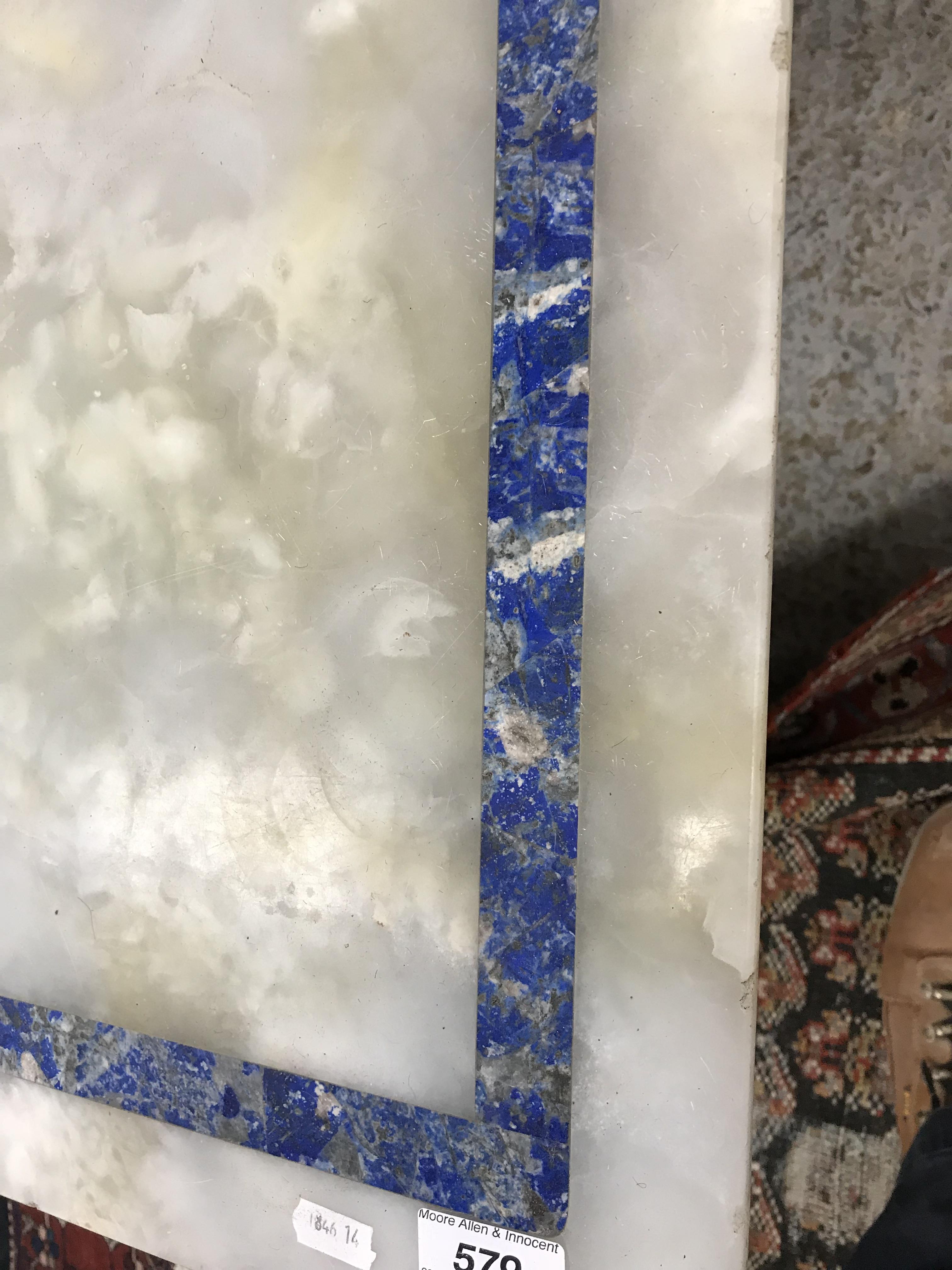 A 20th Century white onyx and lapis lazuli banded coffee table, - Image 15 of 28