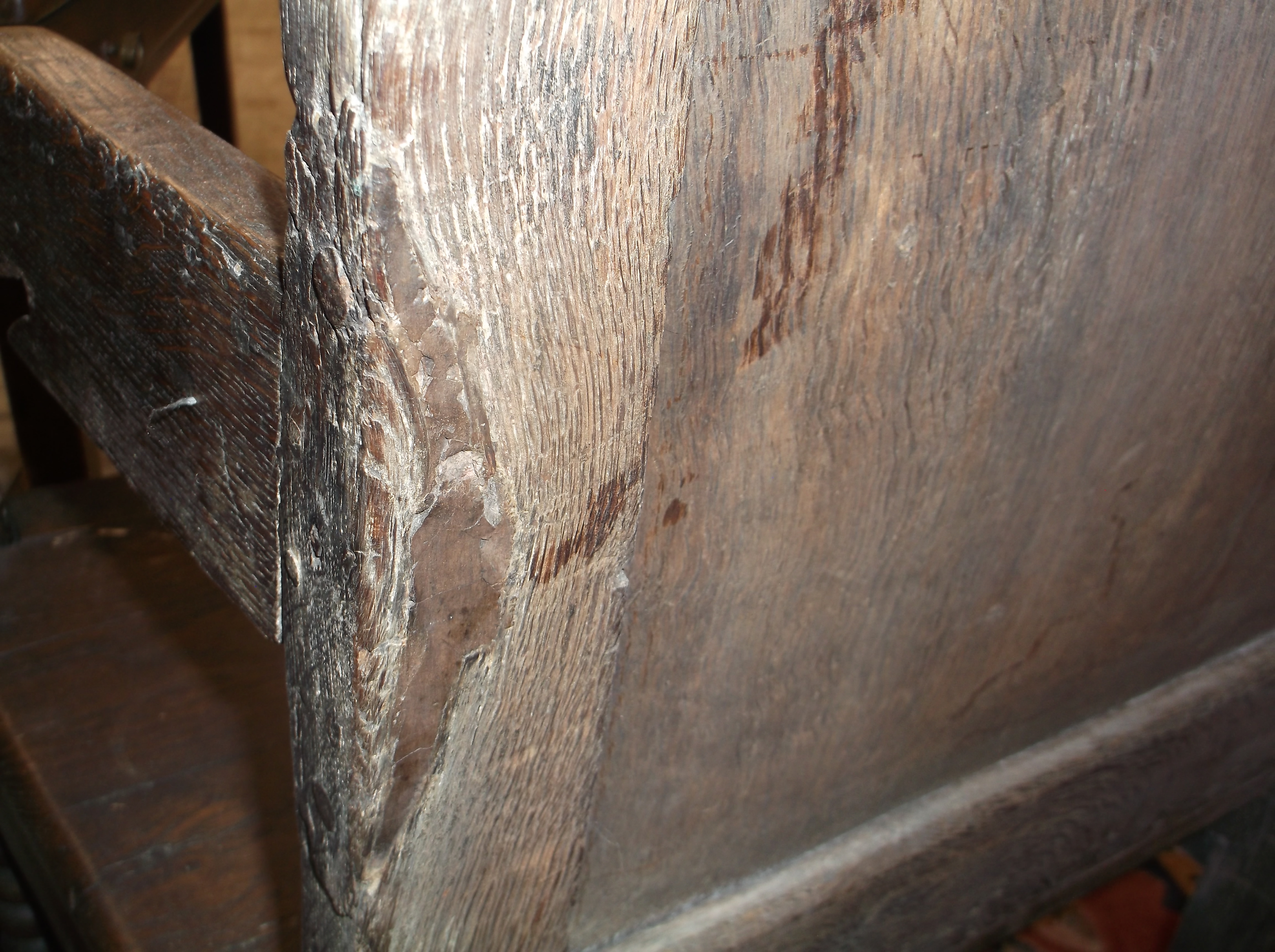 An18th Century and later oak hall chair, - Bild 4 aus 15