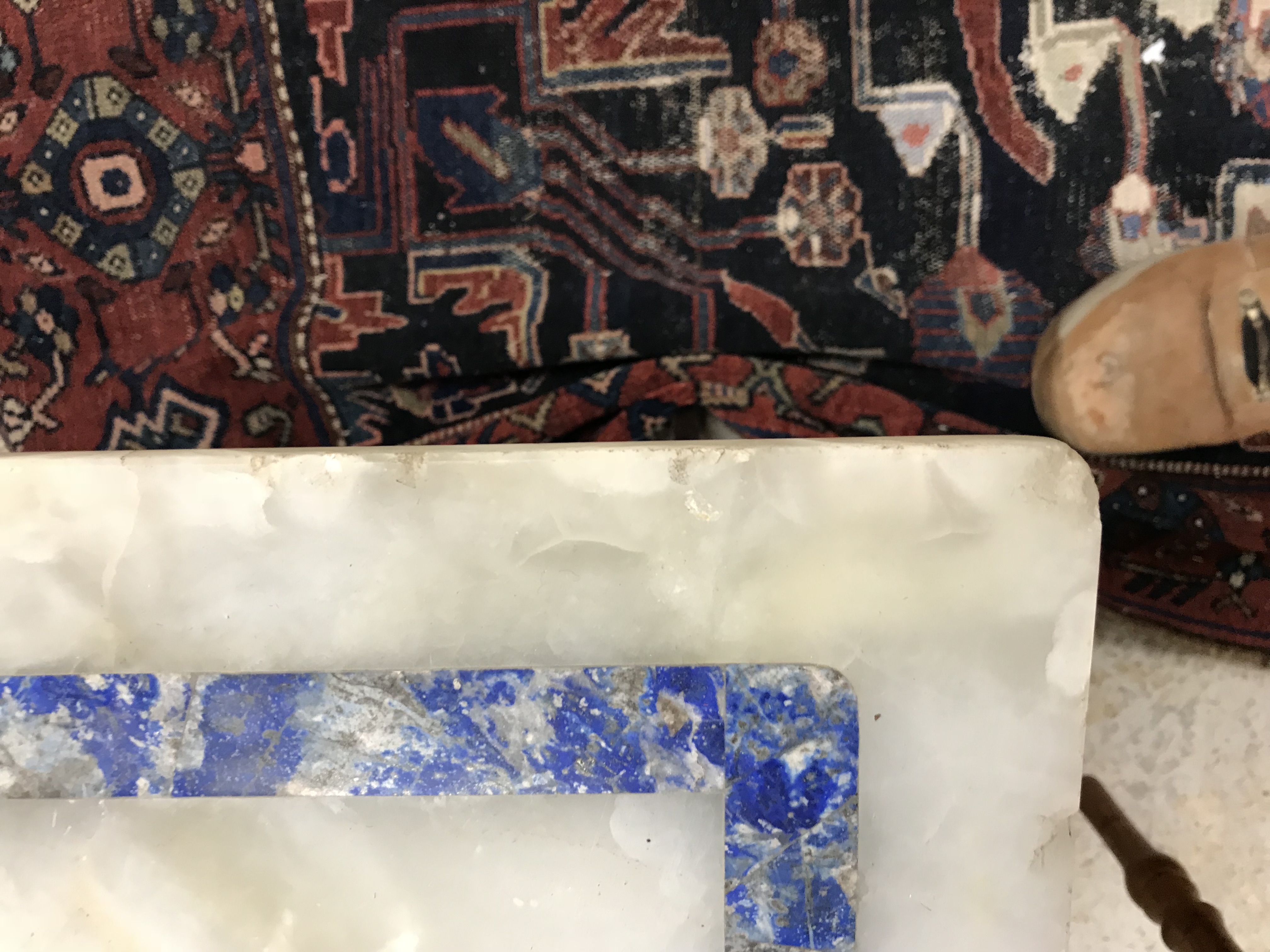 A 20th Century white onyx and lapis lazuli banded coffee table, - Image 22 of 28