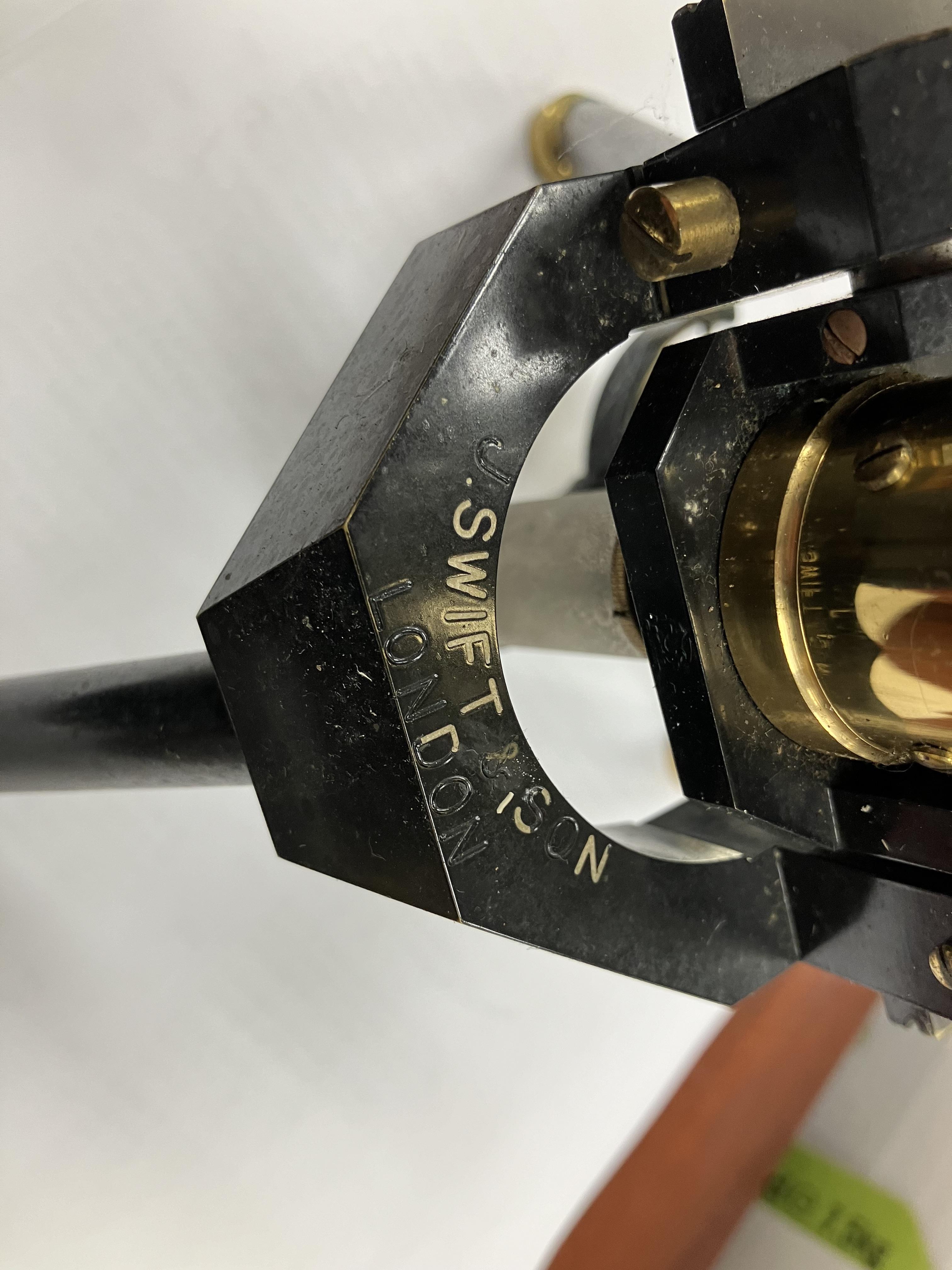 An early 20th Century Swift & Son of London brass and anodised cased monocular microscope and - Image 40 of 61