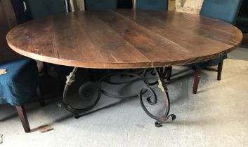 A modern oak dining table,