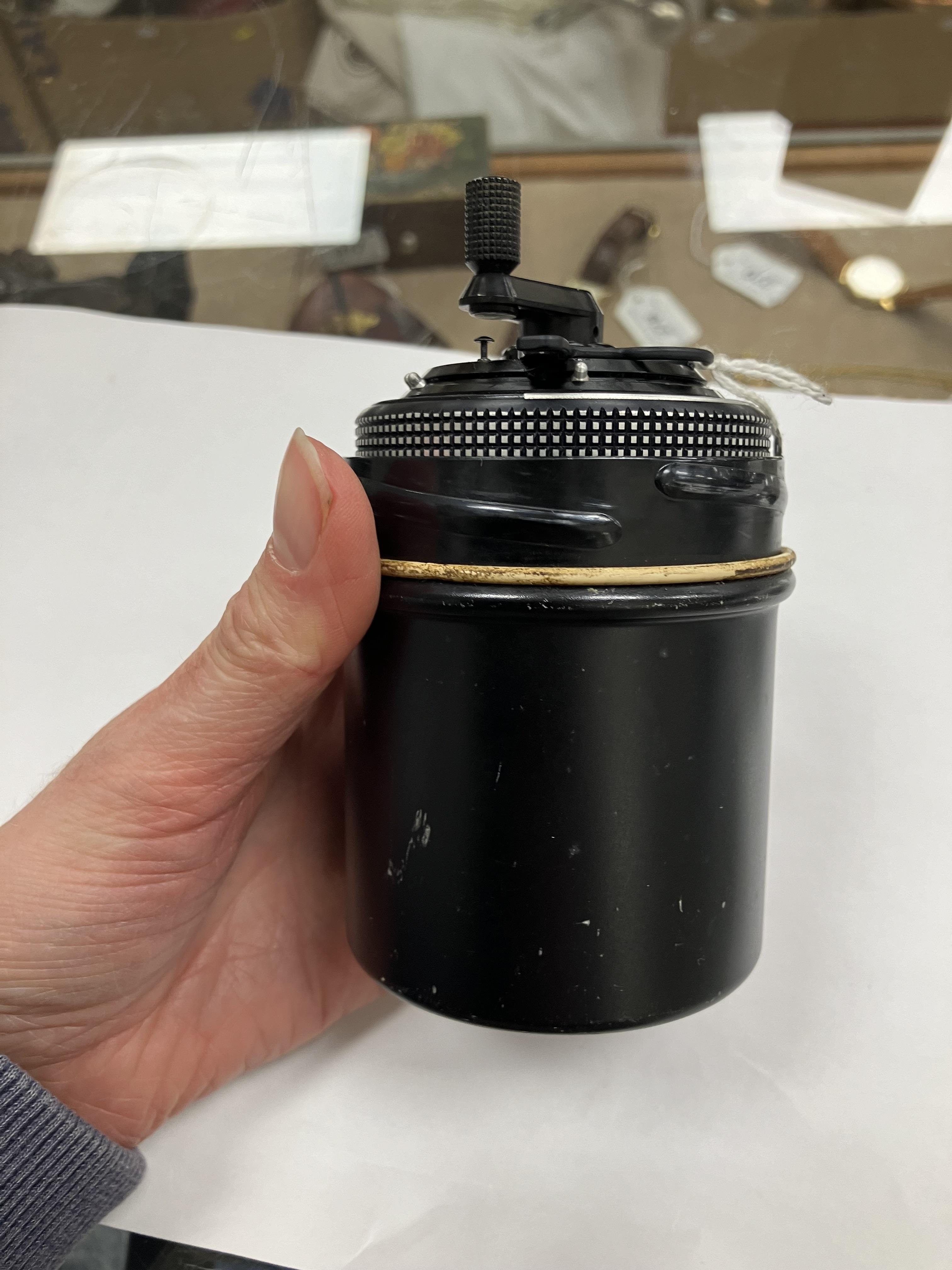 A Curta type 2 calculator with military green type main body inscribed to base "Type 2 No 523646 - Image 19 of 22
