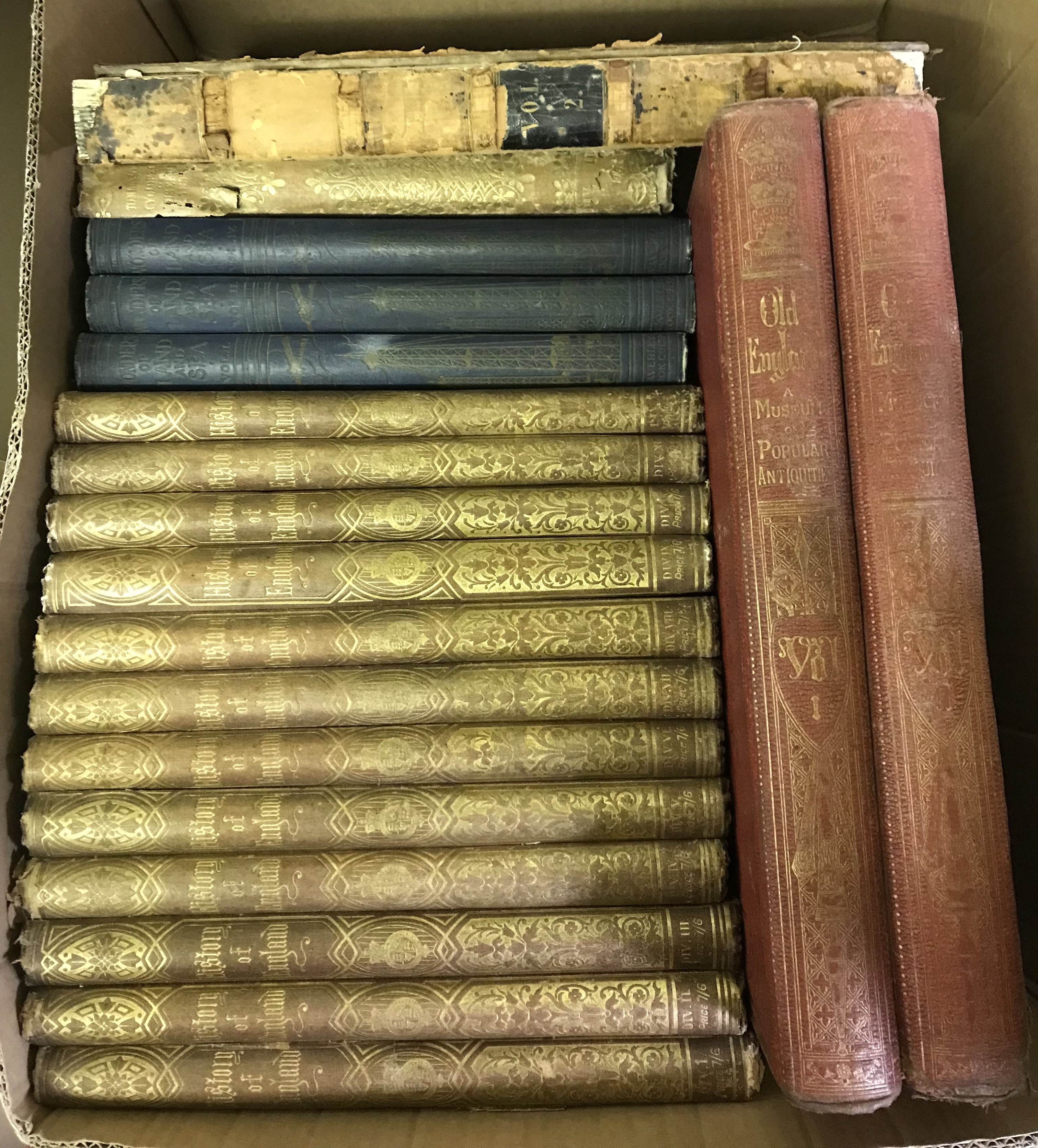 A box of assorted books to include volumes 1 to 12 "History of England" by DAVID HUME & WILLIAM