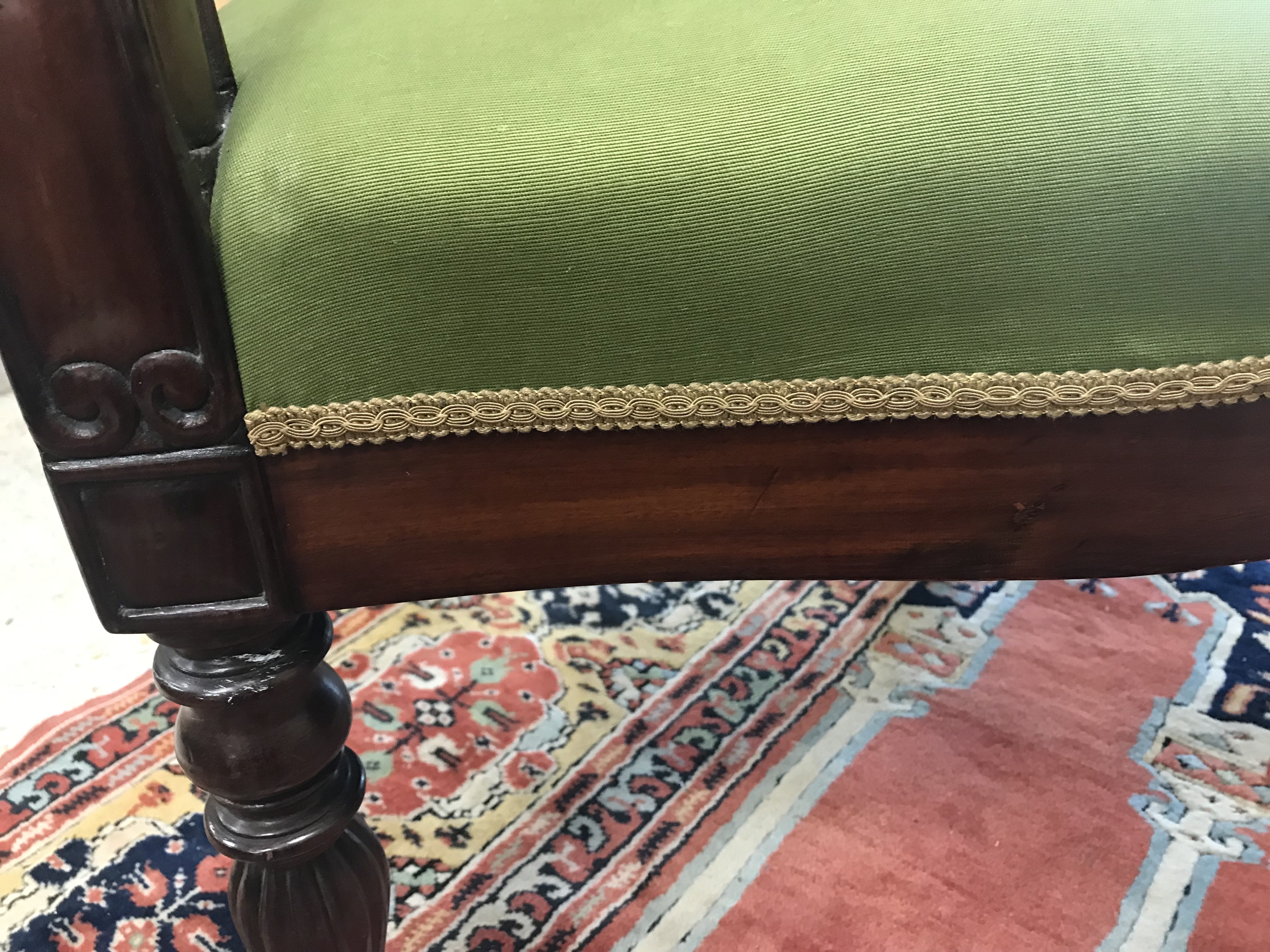 Two near-matching mahogany framed salon armchairs in the Continental Rococo taste with foliate - Image 24 of 96