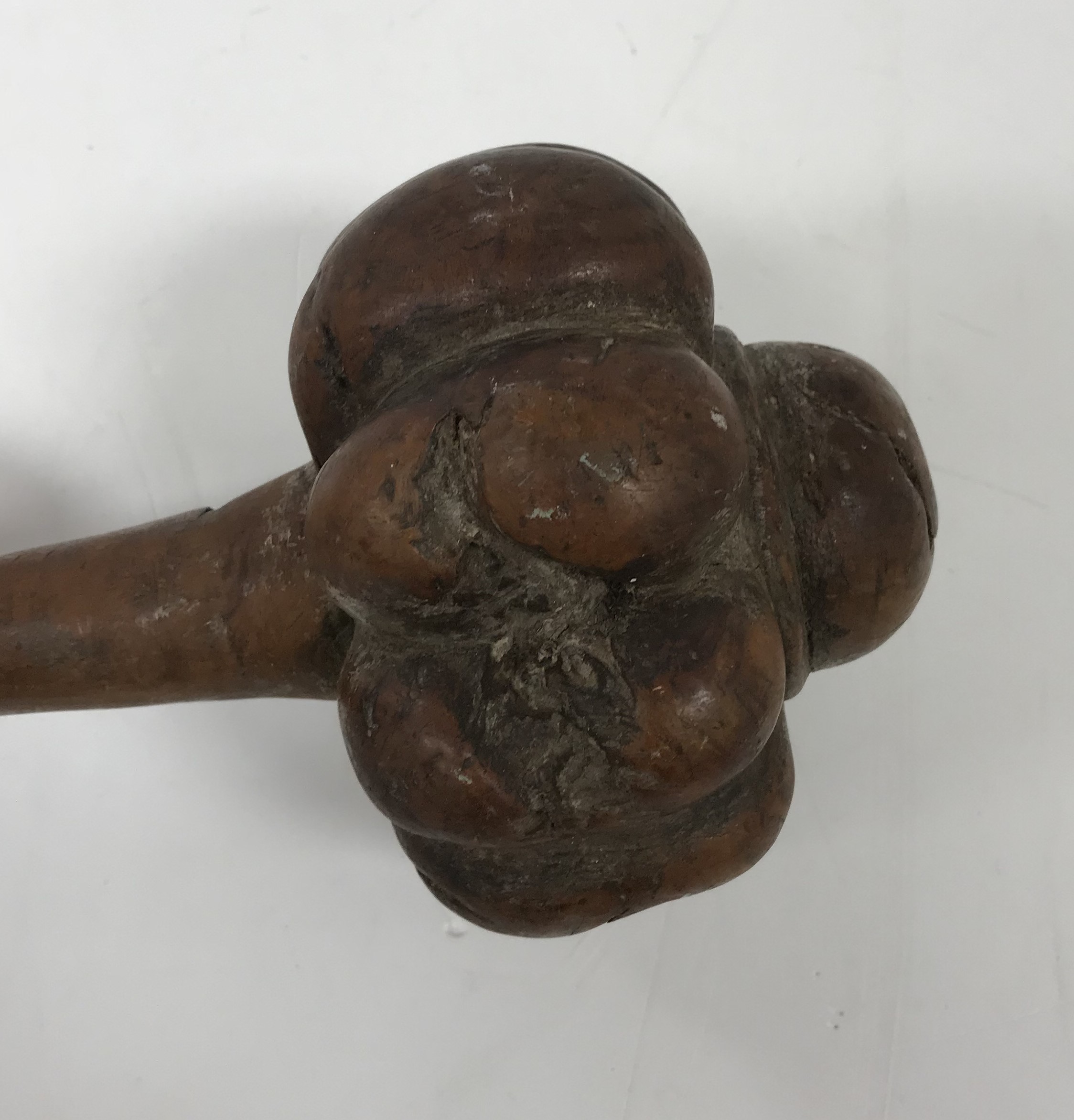 A Fiji throwing club Iula Mudu Melanesia with lobed head and domed finial, - Image 4 of 8