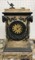 A 19th Century Sienna marble and bronze mounted mantel clock,