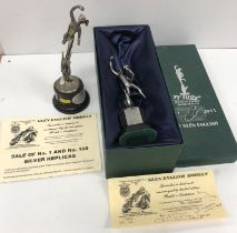 A Glen English reproduction model sculpture of the TT 100 Year Mountain Course silver replica