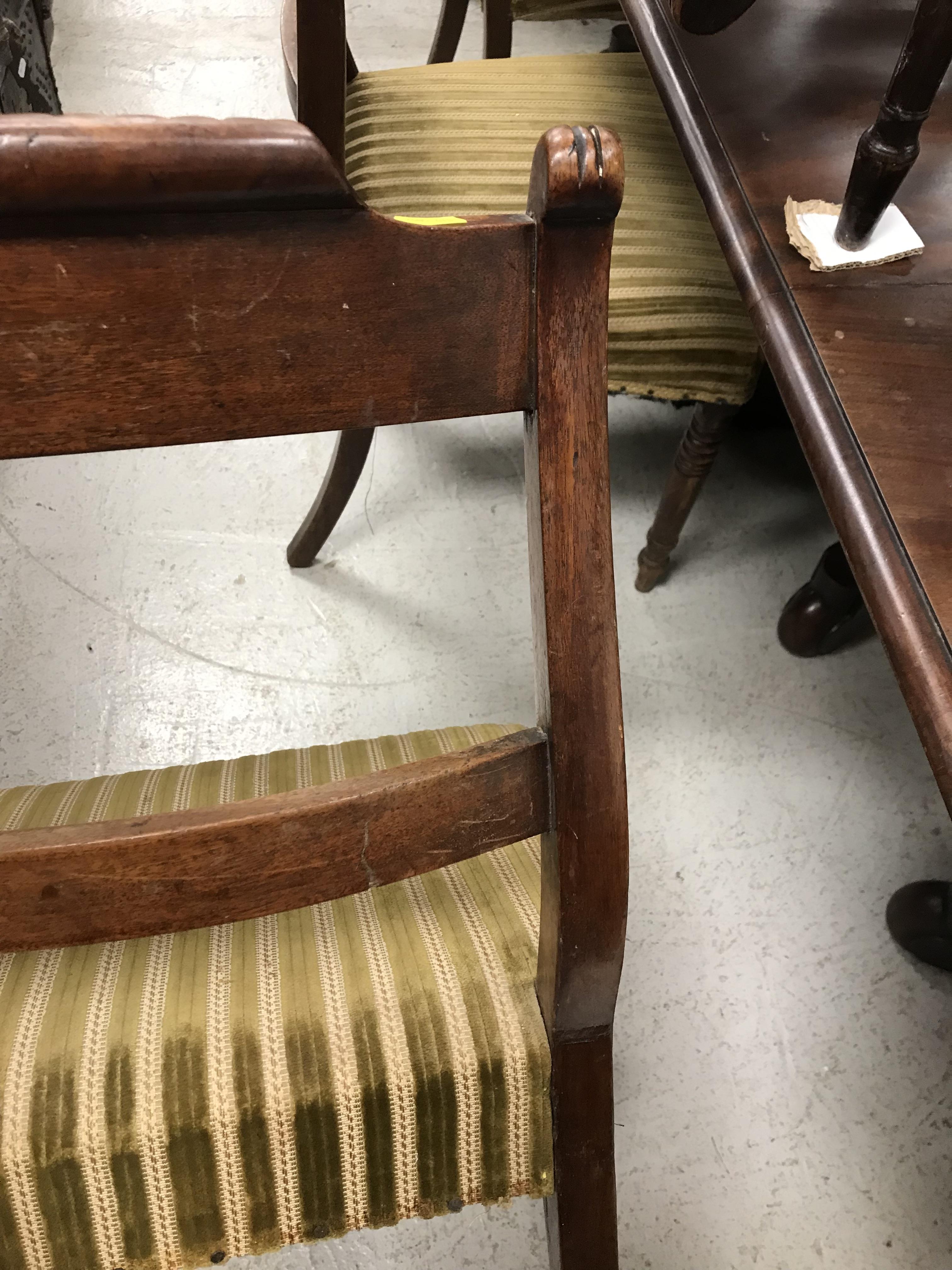 A set of eight 19th Century mahogany bar back dining chairs with upholstered seats on turned and - Image 20 of 76