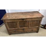 A 19th Century pitch pine mule chest,