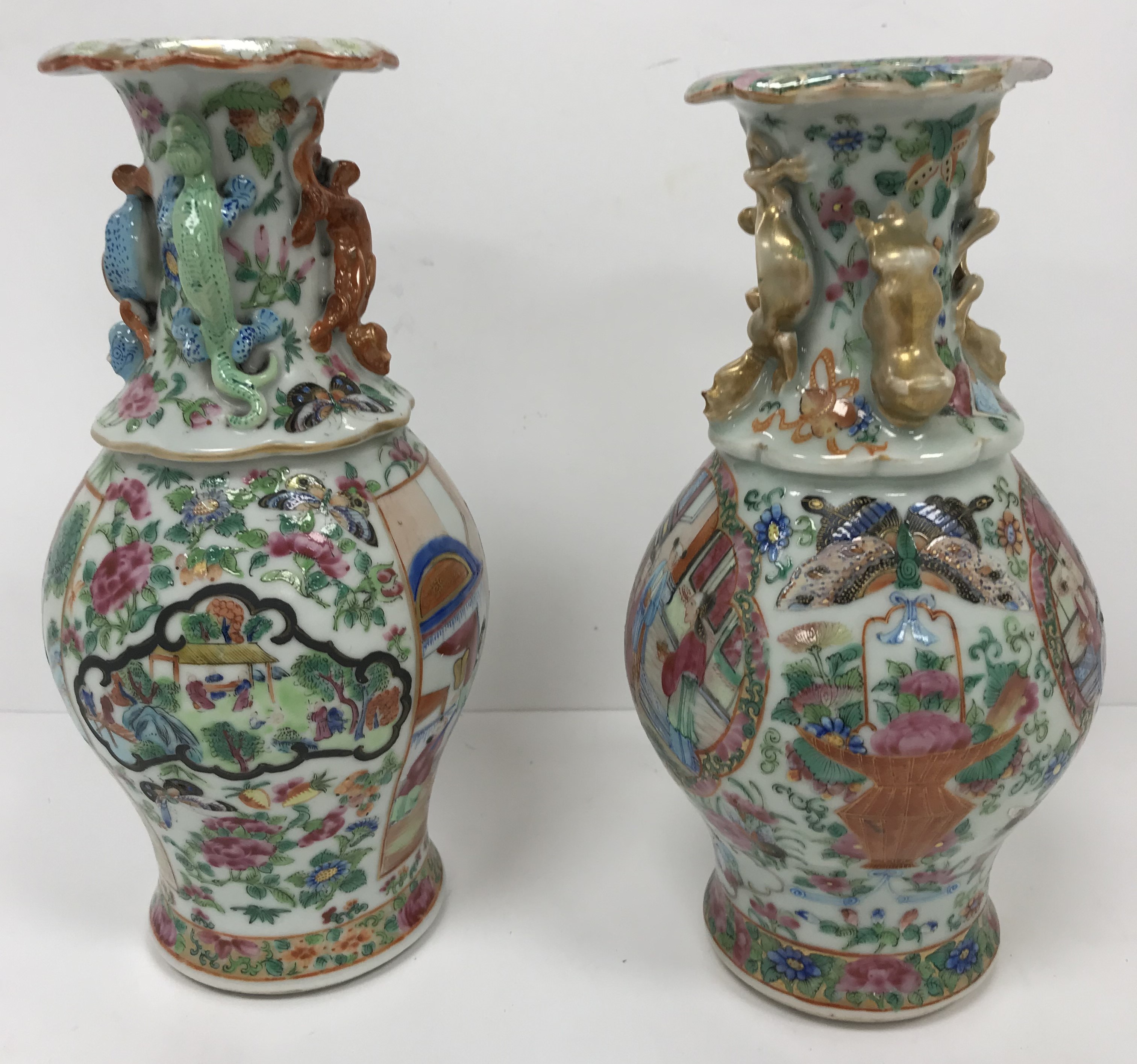 A 19th Century Chinese Canton famille rose vase, the flared rim with margarite decoration, - Image 4 of 6
