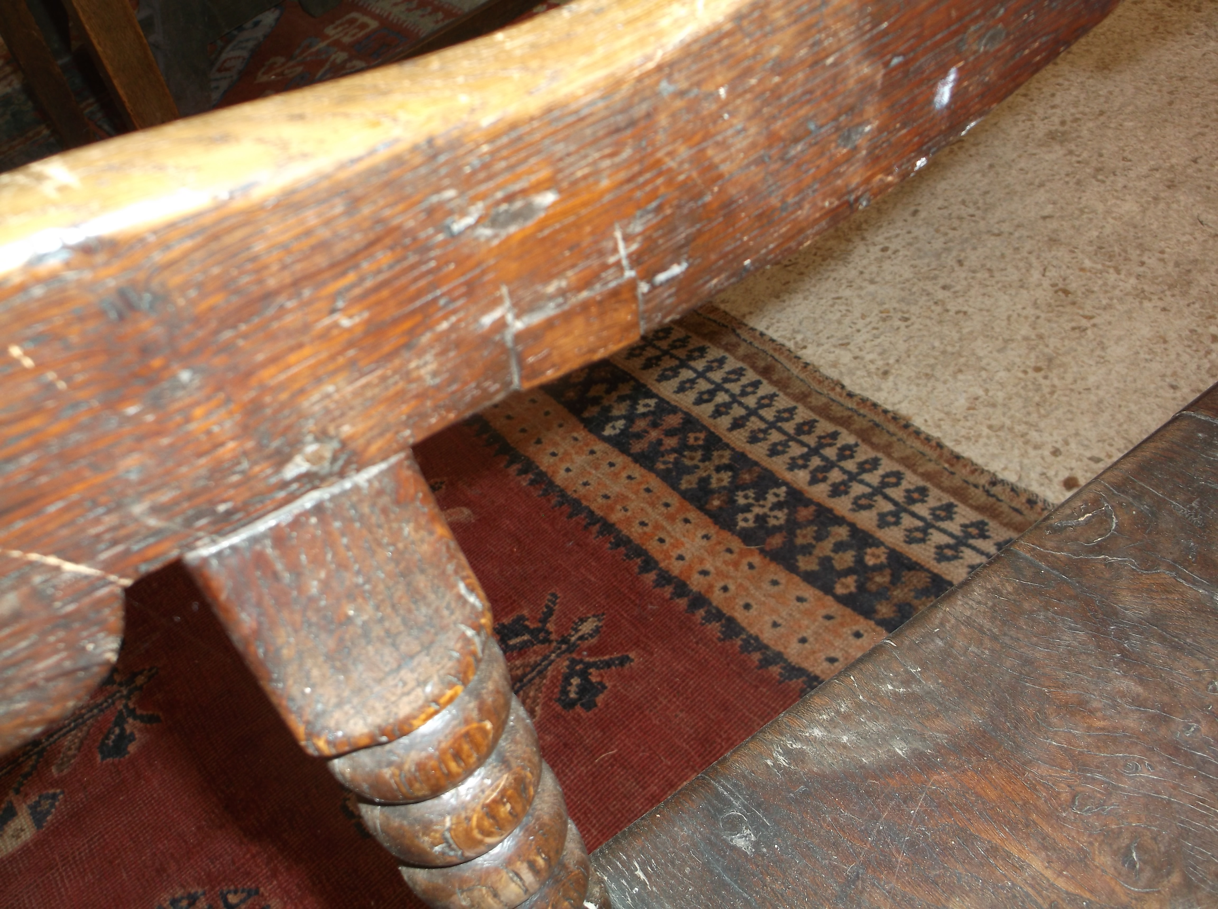 An18th Century and later oak hall chair, - Image 8 of 15