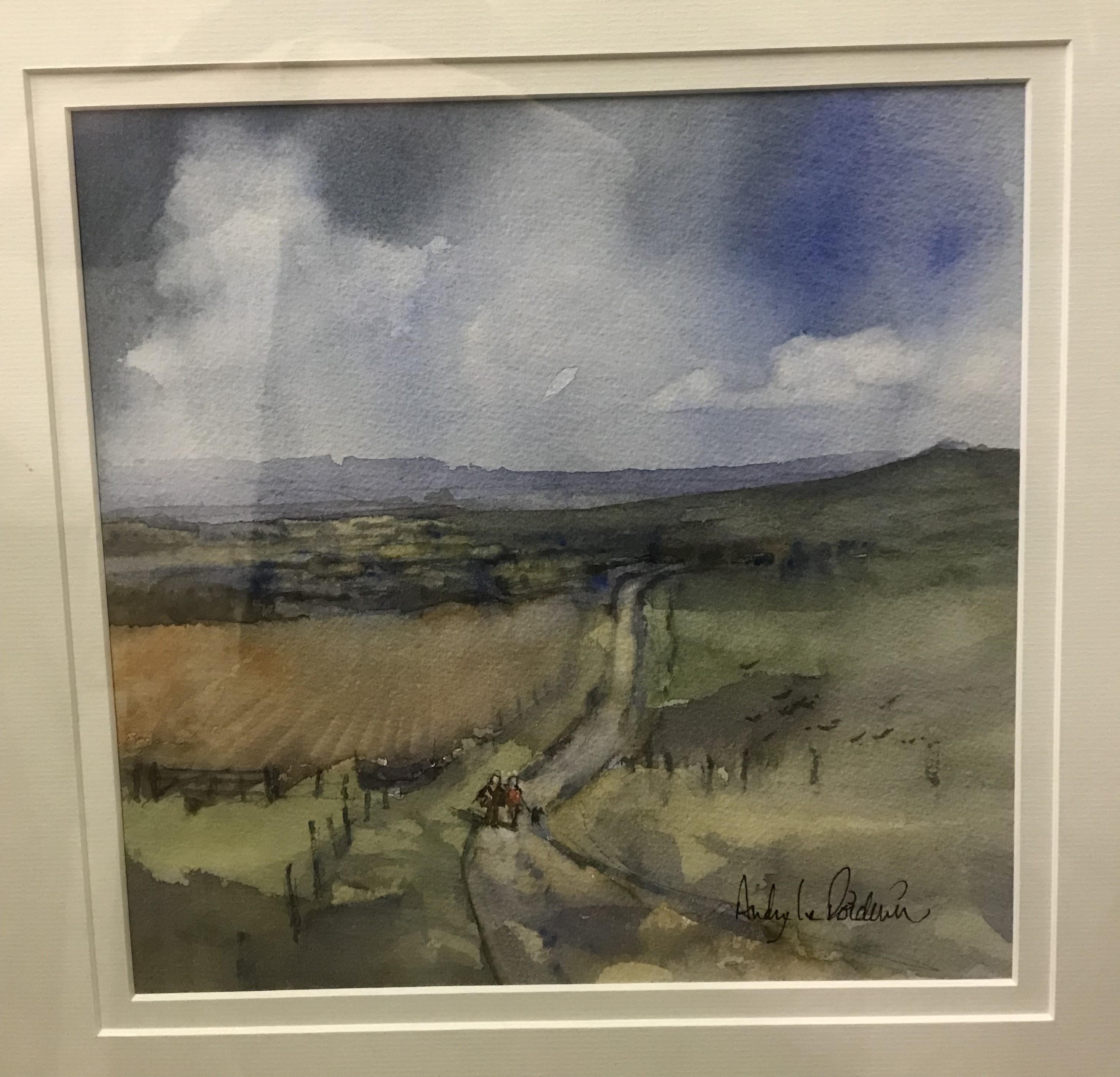 ANDY LE POIDEVIN "Walking the Ridgeway", watercolour, signed lower right, - Image 3 of 4