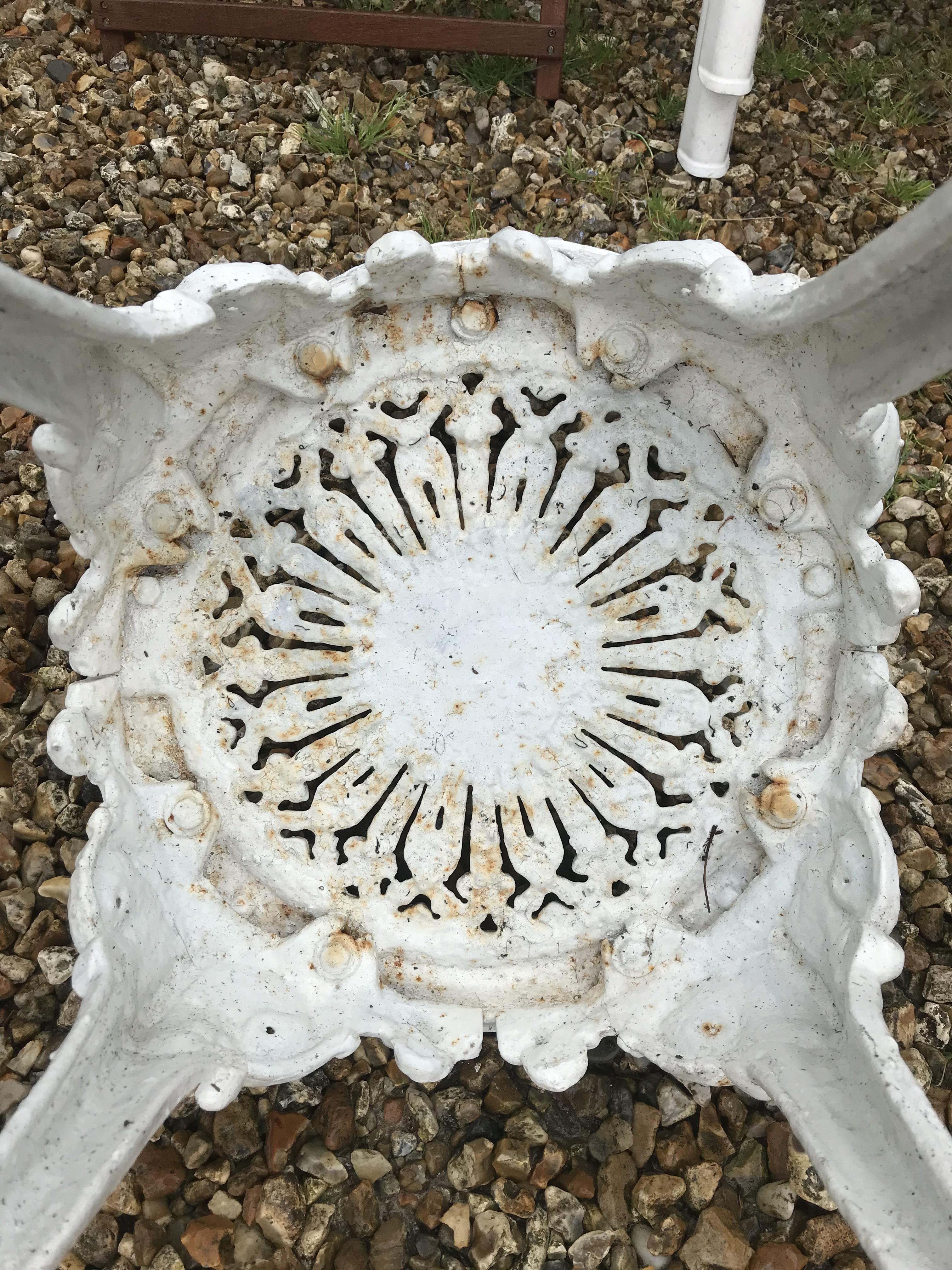 A cast iron Britannia style garden table and two chairs CONDITION REPORTS cRust is - Image 32 of 52