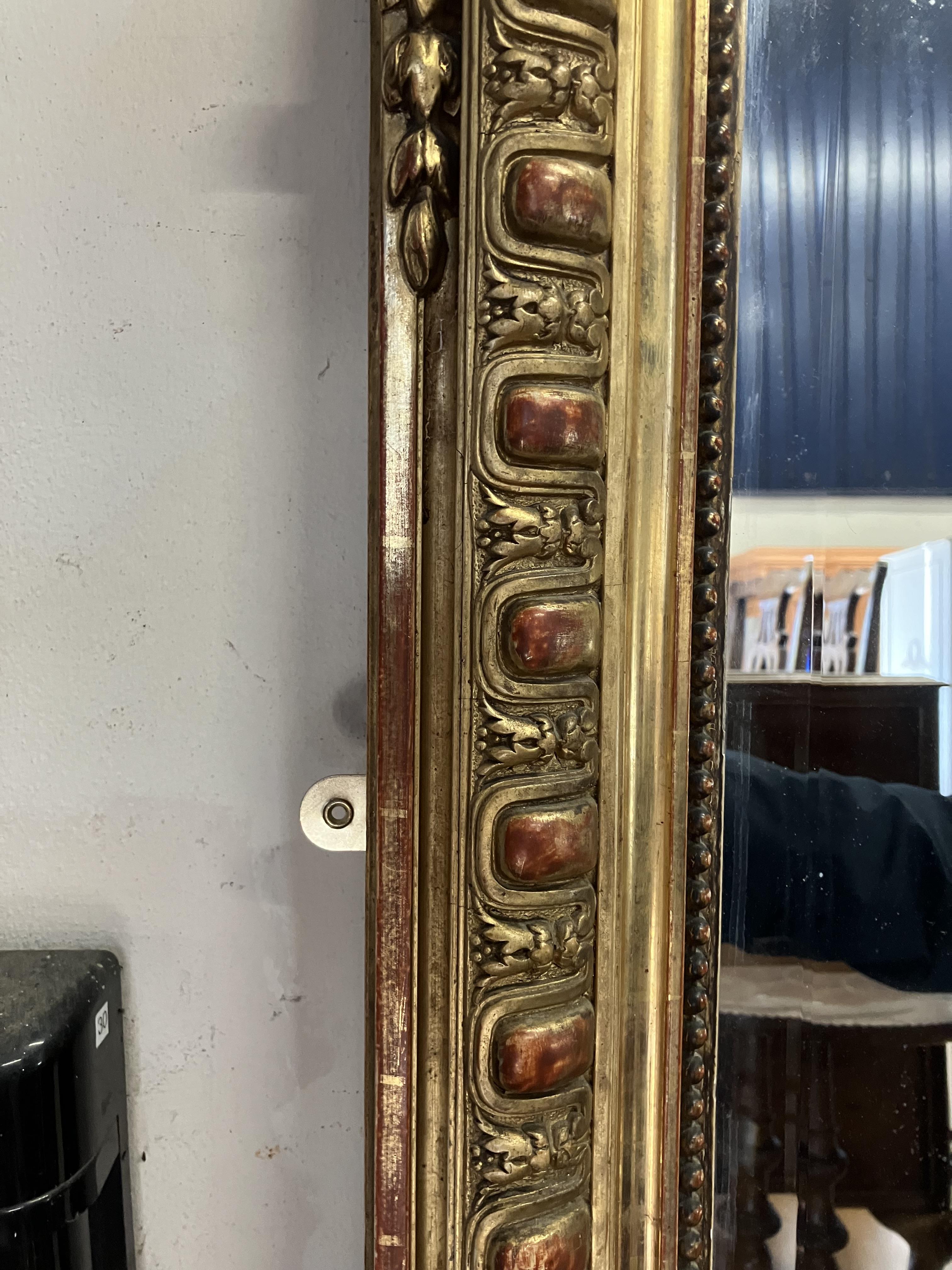 A Victorian carved giltwood and gesso framed over mantel mirror with shell and foliate carved - Image 33 of 51