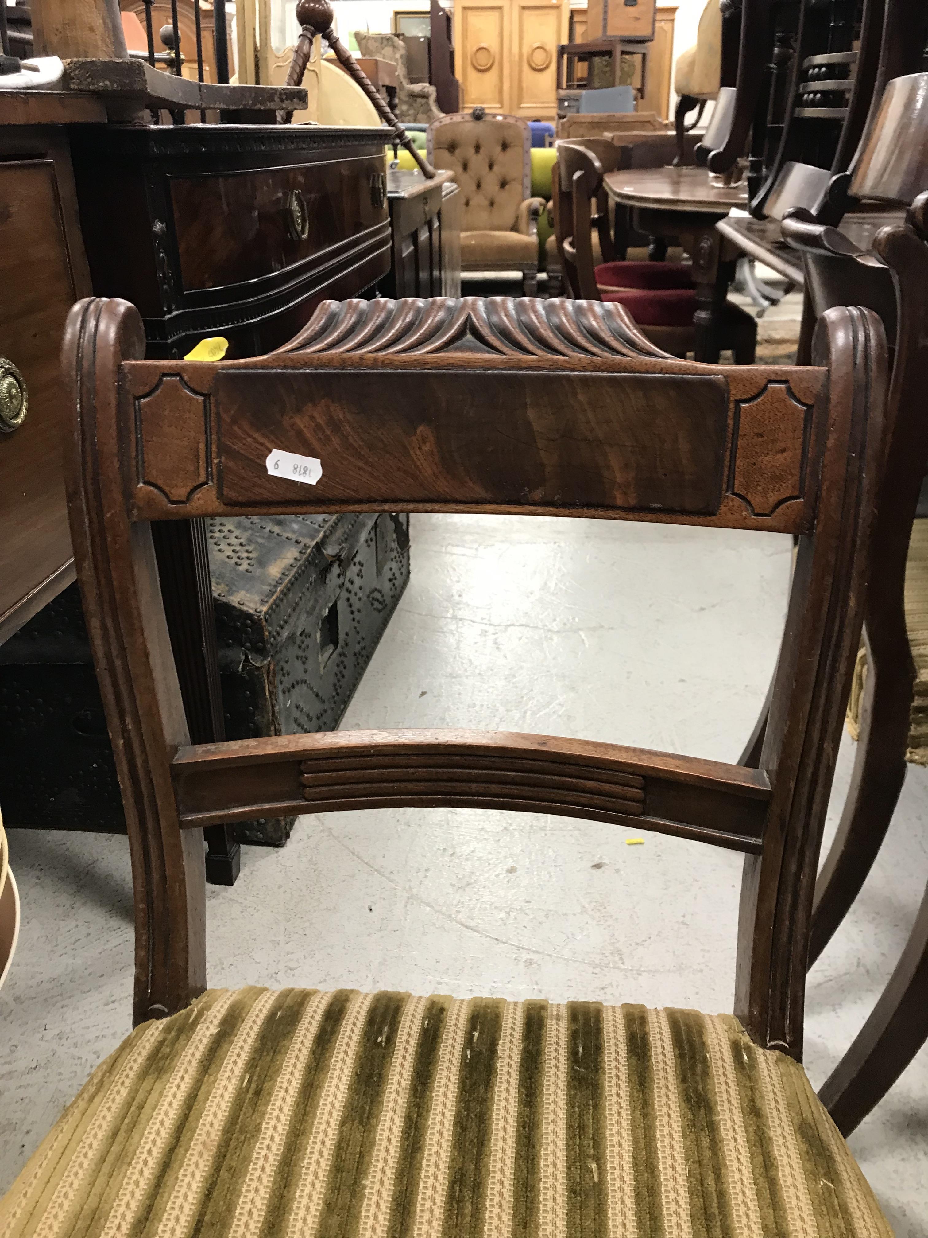 A set of eight 19th Century mahogany bar back dining chairs with upholstered seats on turned and - Image 9 of 76