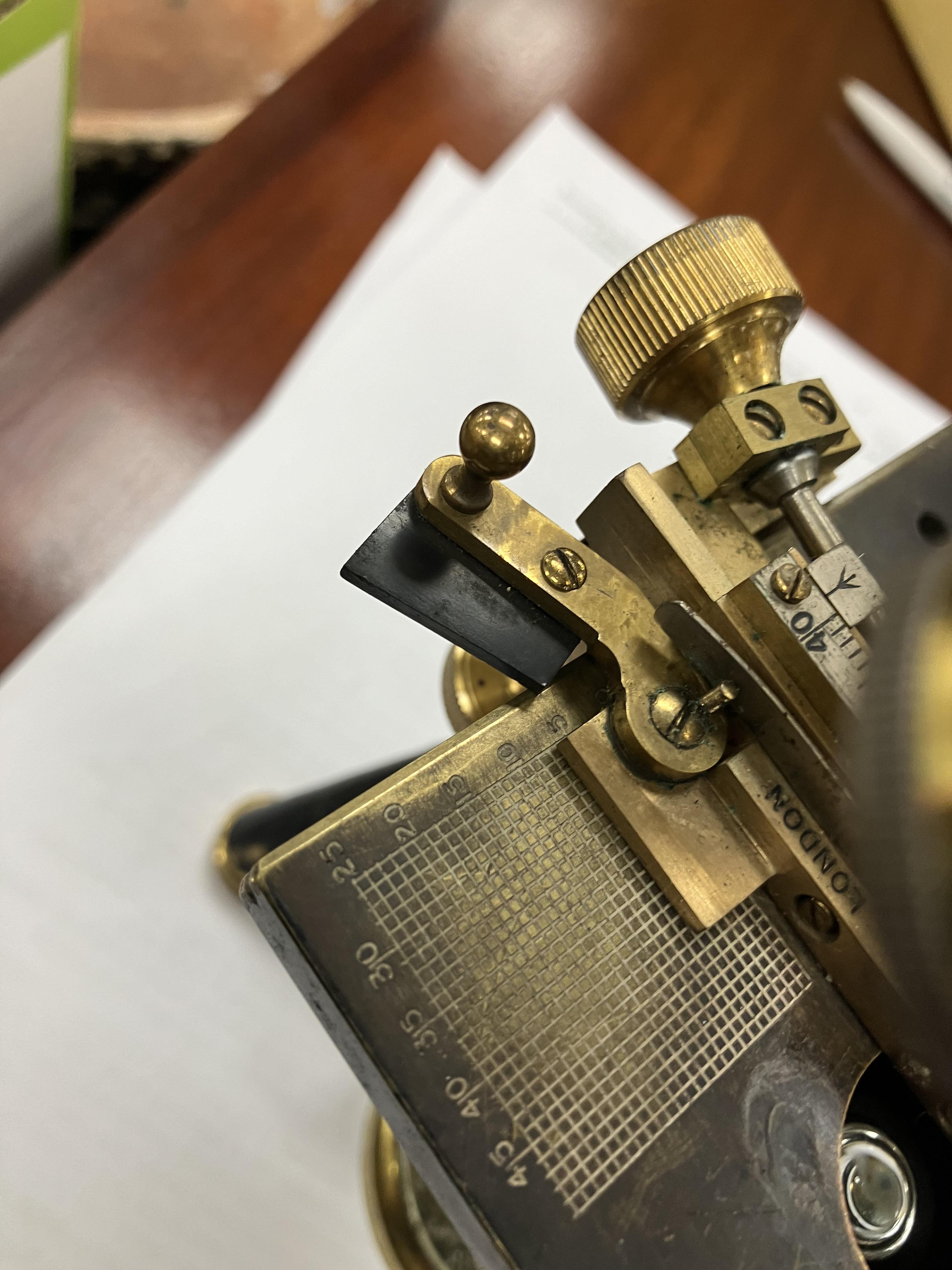 An early 20th Century Swift & Son of London brass and anodised cased monocular microscope and - Image 43 of 61