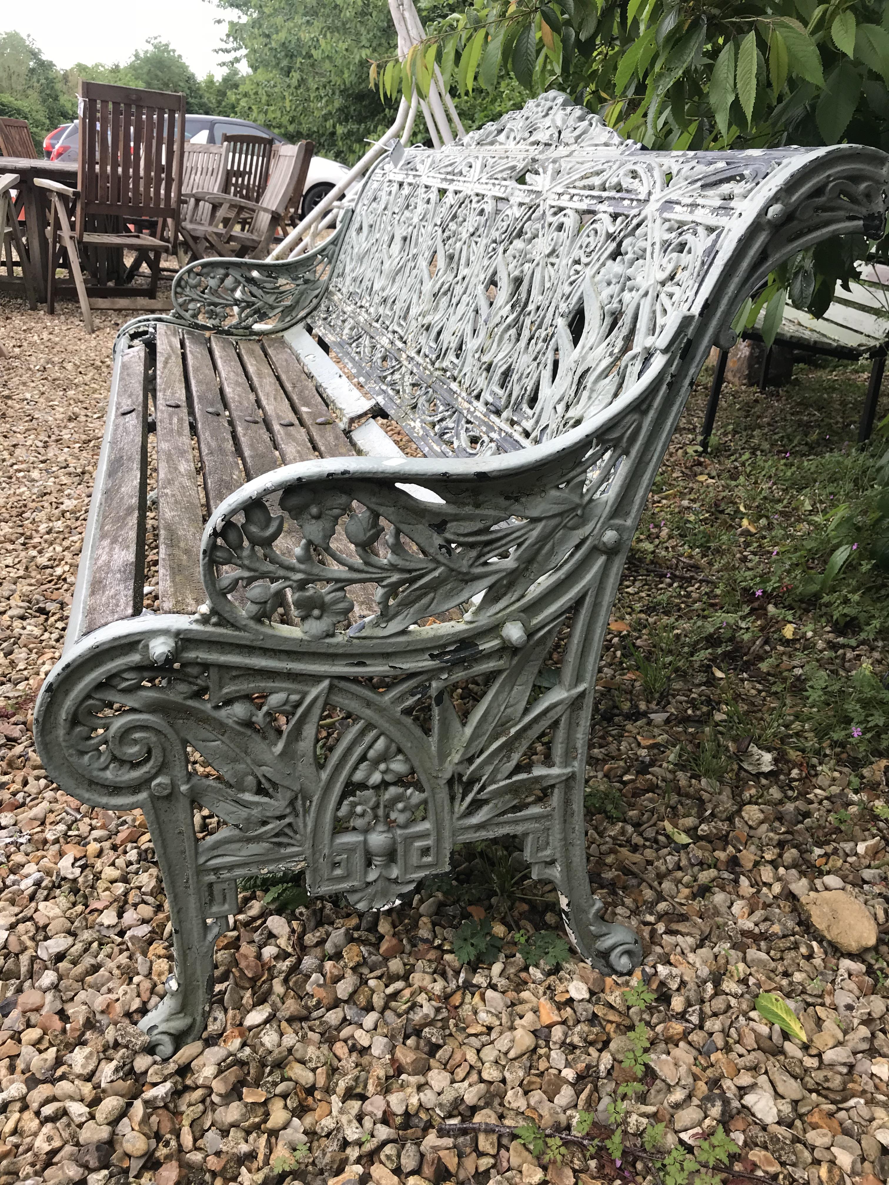 A Coalbrookdale style cast iron garden bench, - Image 19 of 39