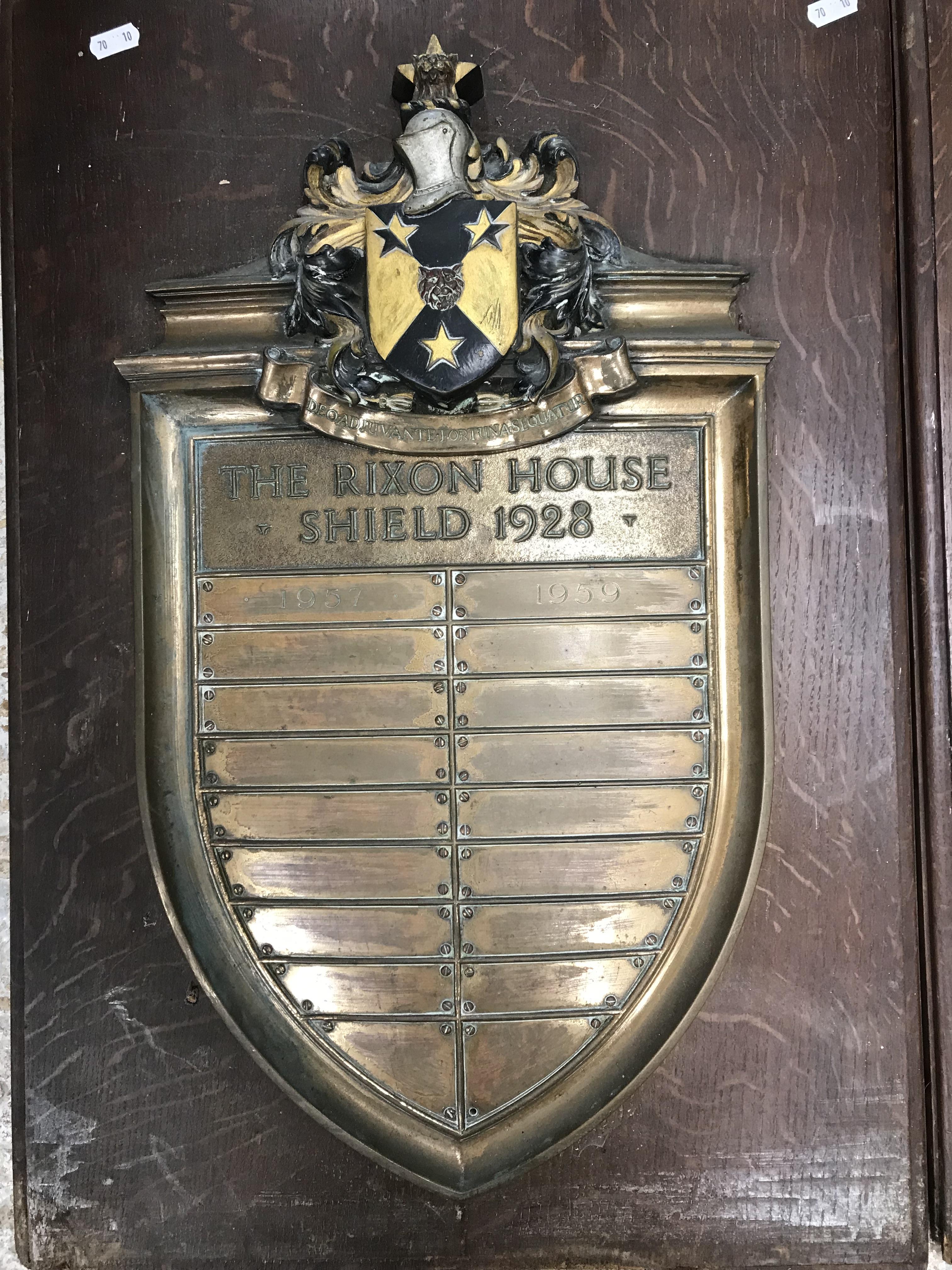 A collection of three Northleach Westwood's Grammar house shield signs including "The Rixon House - Image 2 of 4