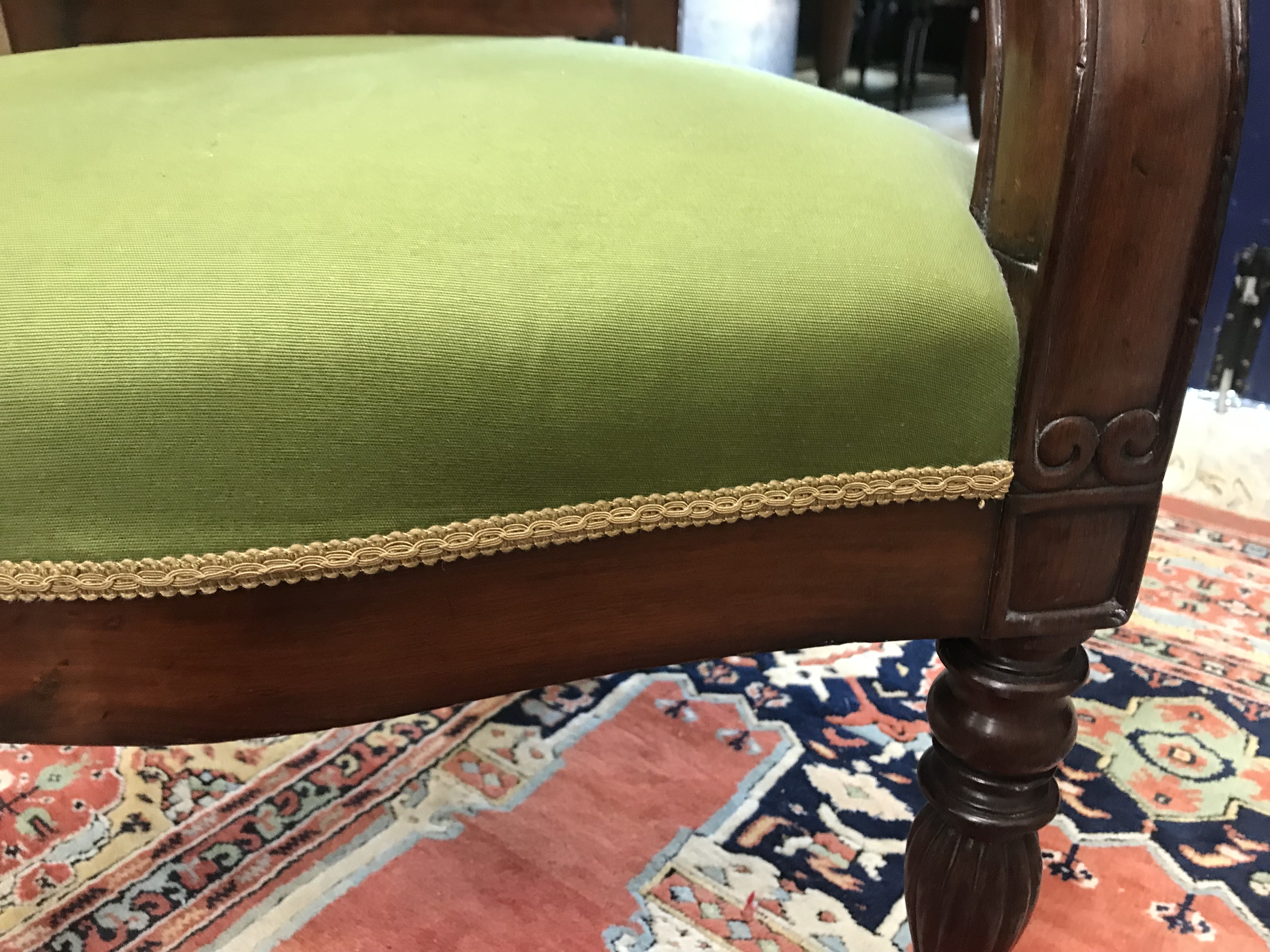 Two near-matching mahogany framed salon armchairs in the Continental Rococo taste with foliate - Image 23 of 96