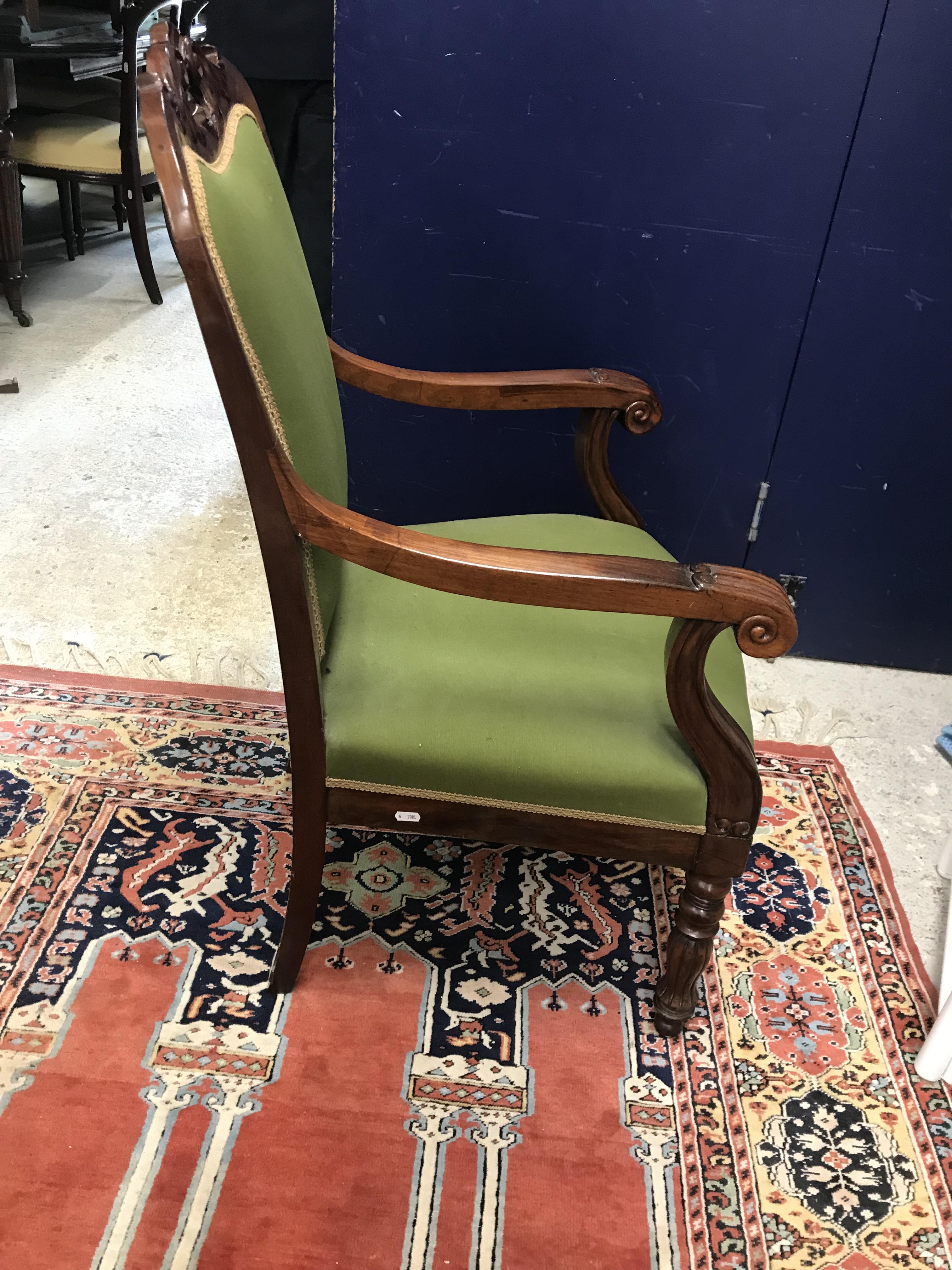 Two near-matching mahogany framed salon armchairs in the Continental Rococo taste with foliate - Image 74 of 96