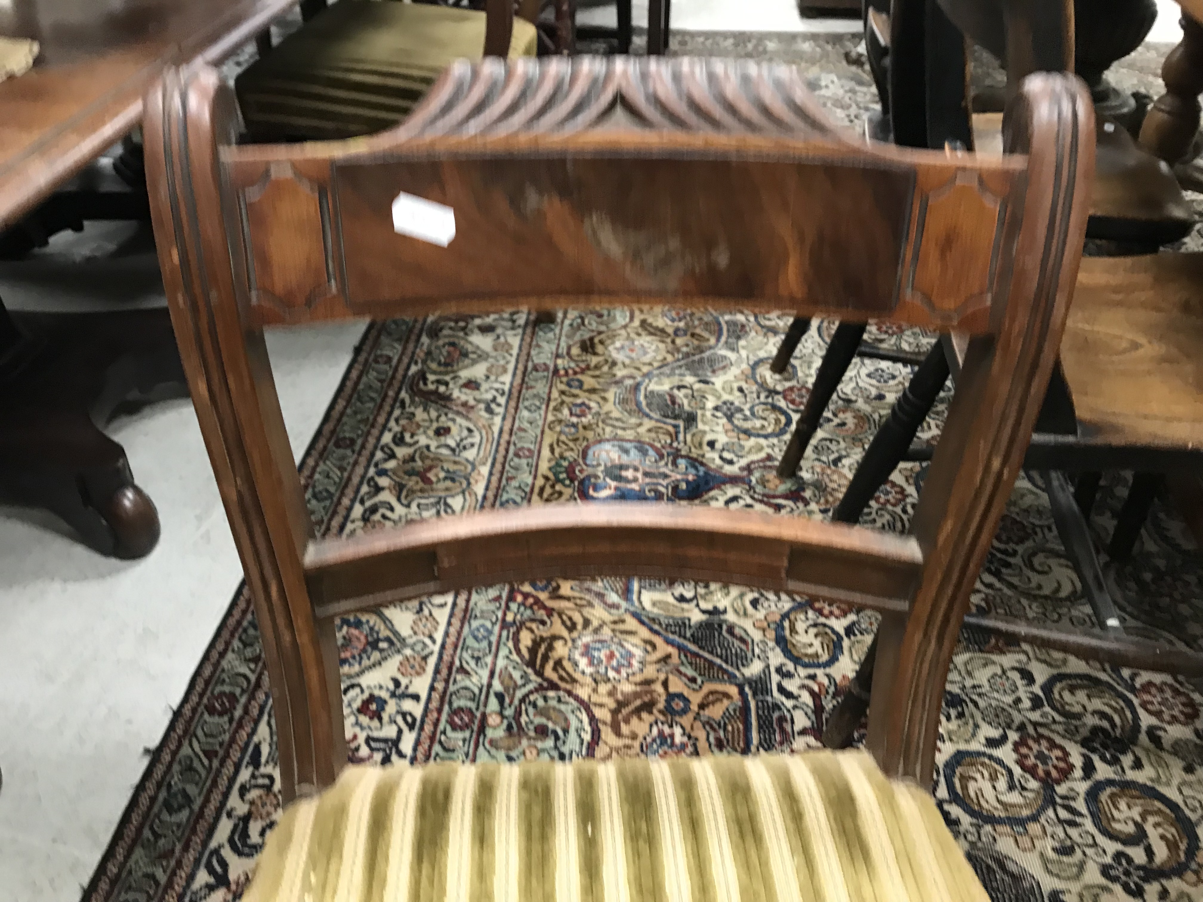 A set of eight 19th Century mahogany bar back dining chairs with upholstered seats on turned and - Image 60 of 76