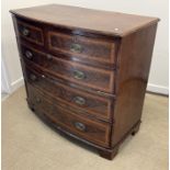 A circa 1900 mahogany bow fronted chest,