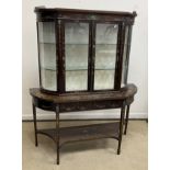 An Edwardian Sheraton Revival painted display cabinet,