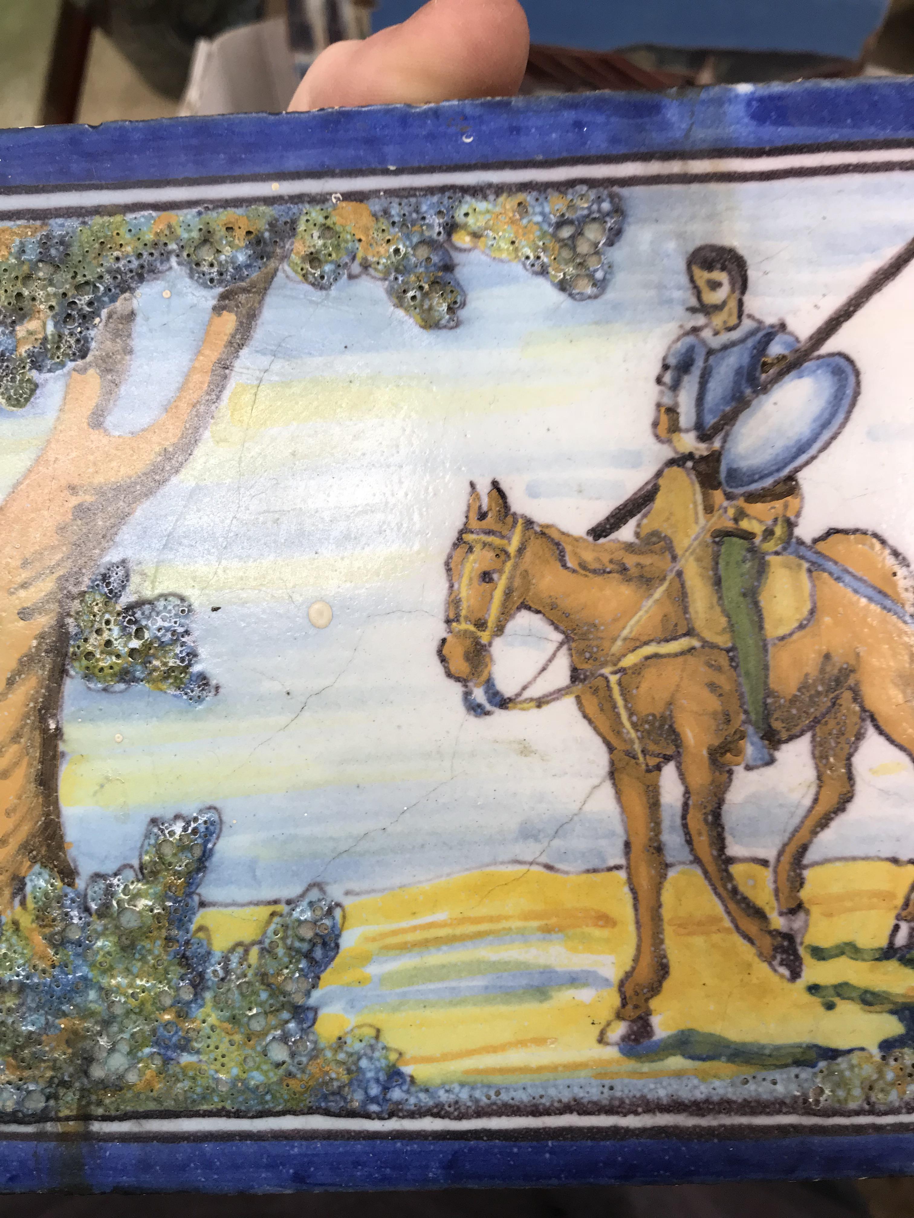 DANIEL ZULOAGA - a polychrome glazed terracotta tile depicting travellers on donkeys in a landscape, - Image 46 of 77