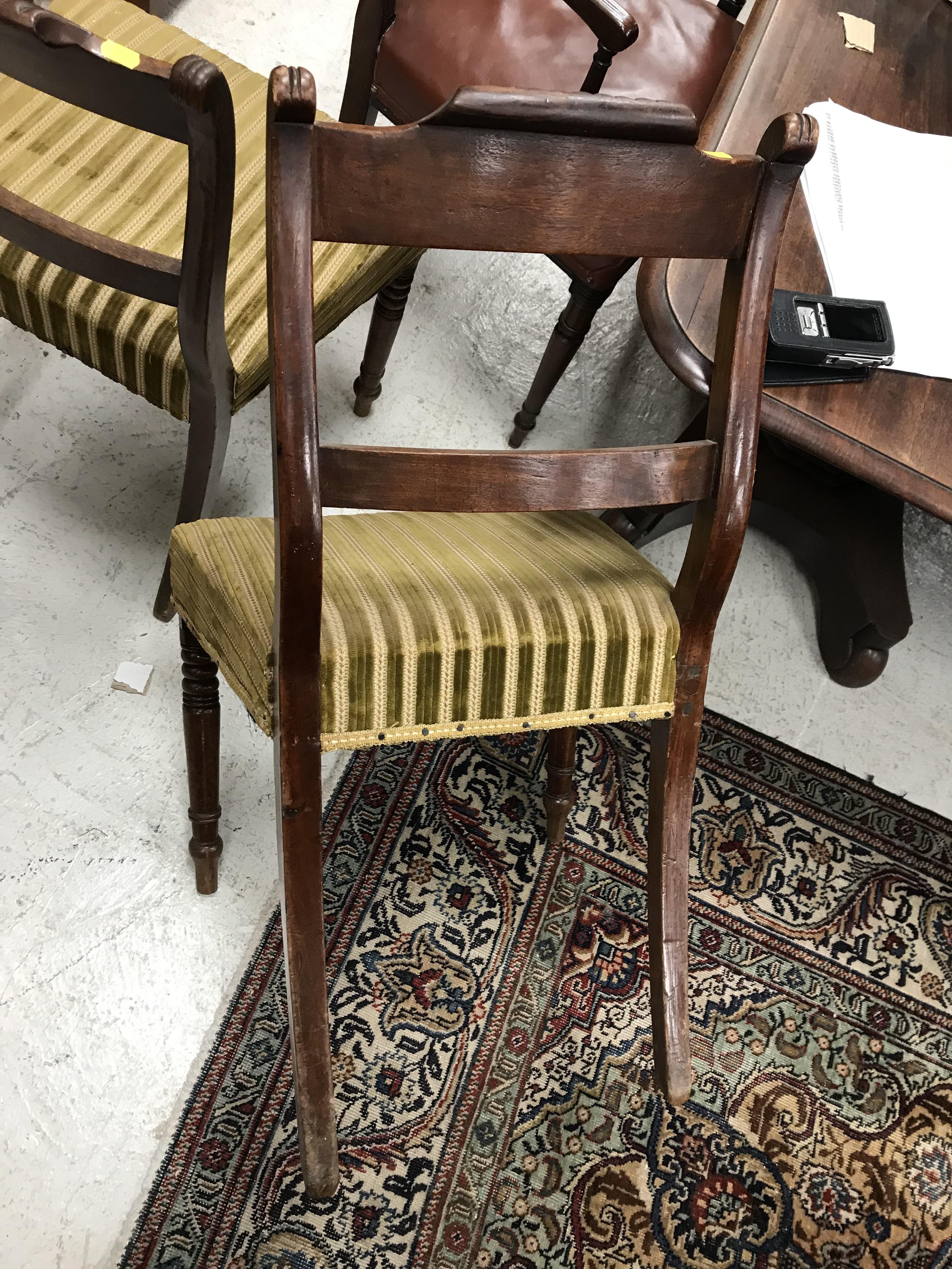 A set of eight 19th Century mahogany bar back dining chairs with upholstered seats on turned and - Image 65 of 76