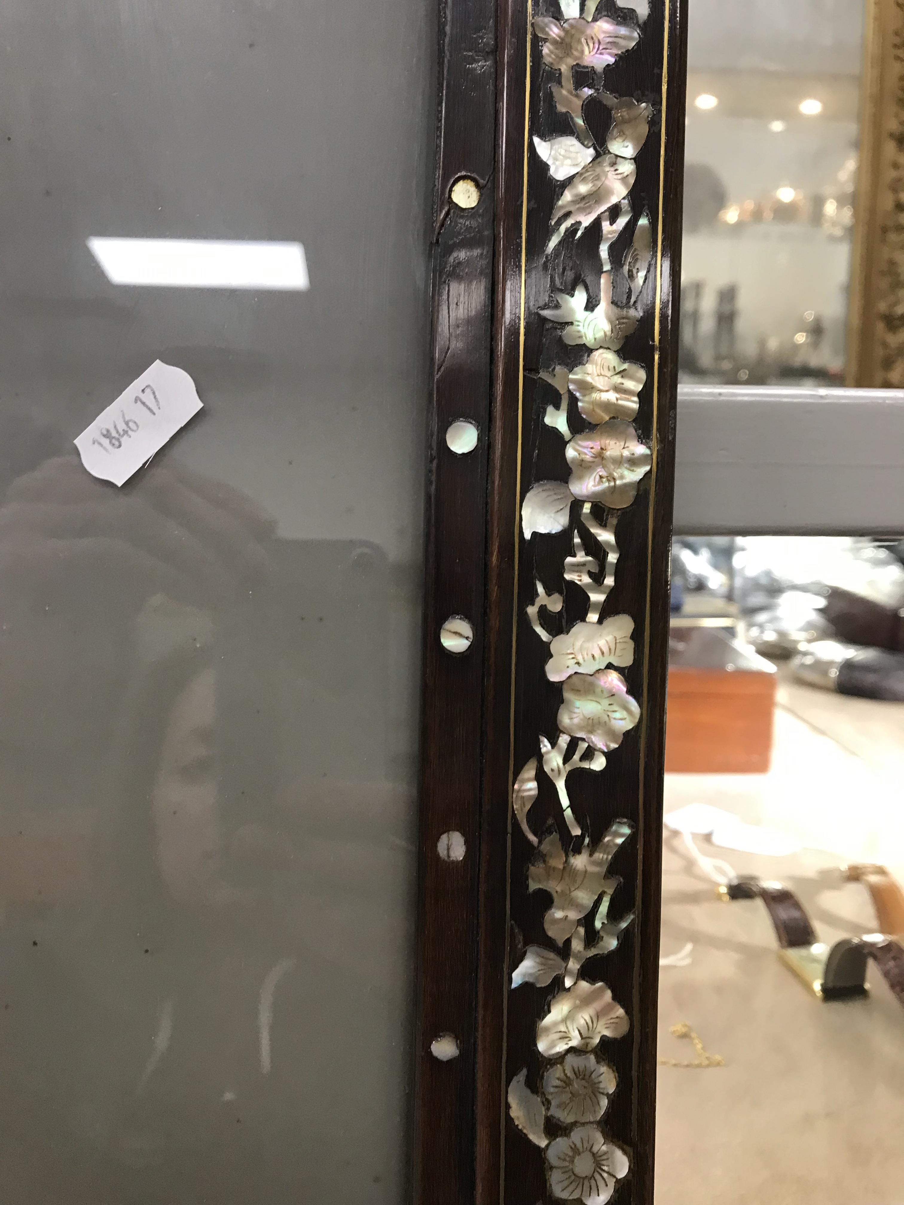 A pair of 19th Century mother of pearl inlaid hardwood Chinese frames CONDITION REPORTS - Image 27 of 60