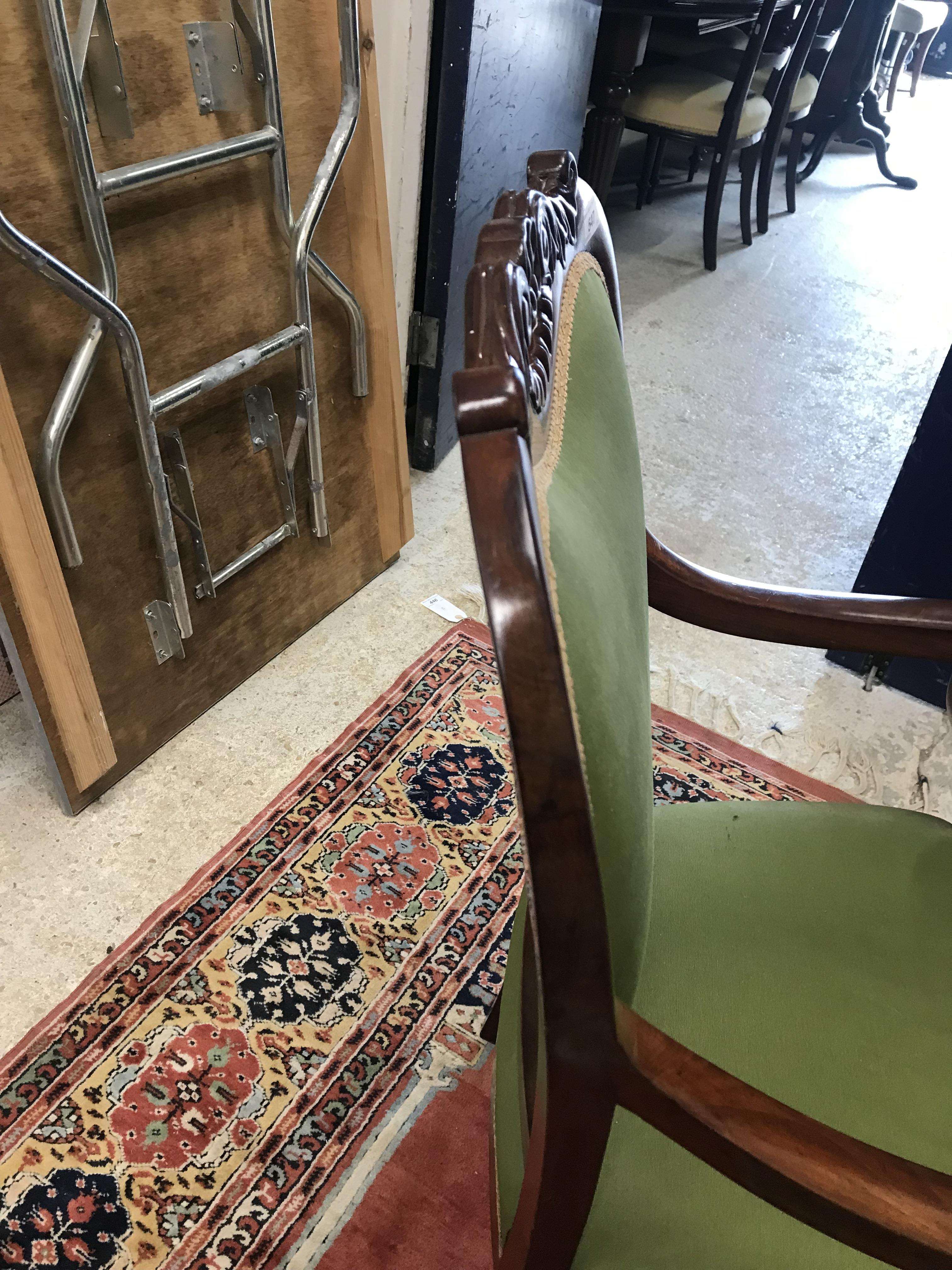 Two near-matching mahogany framed salon armchairs in the Continental Rococo taste with foliate - Image 8 of 96