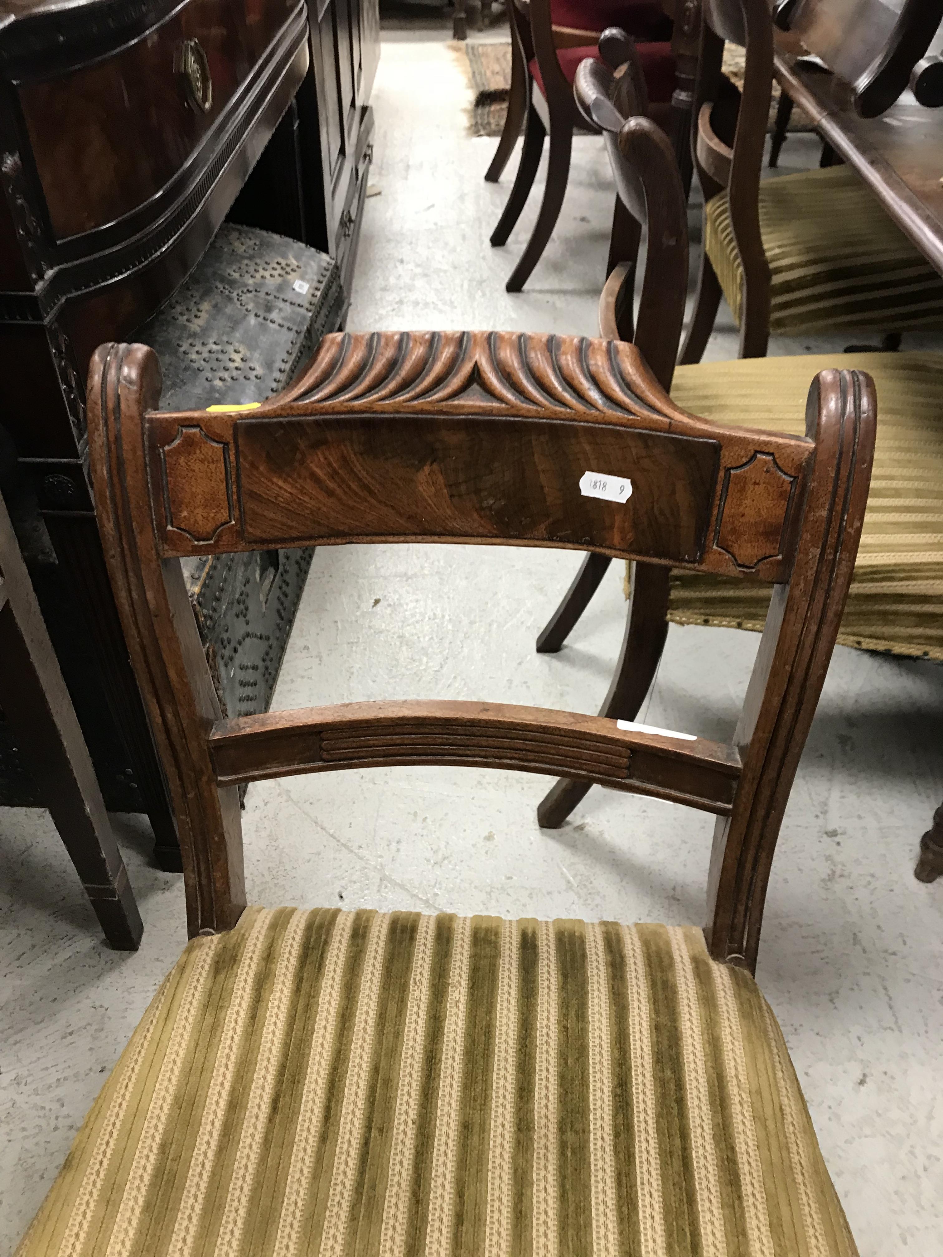 A set of eight 19th Century mahogany bar back dining chairs with upholstered seats on turned and - Image 27 of 76