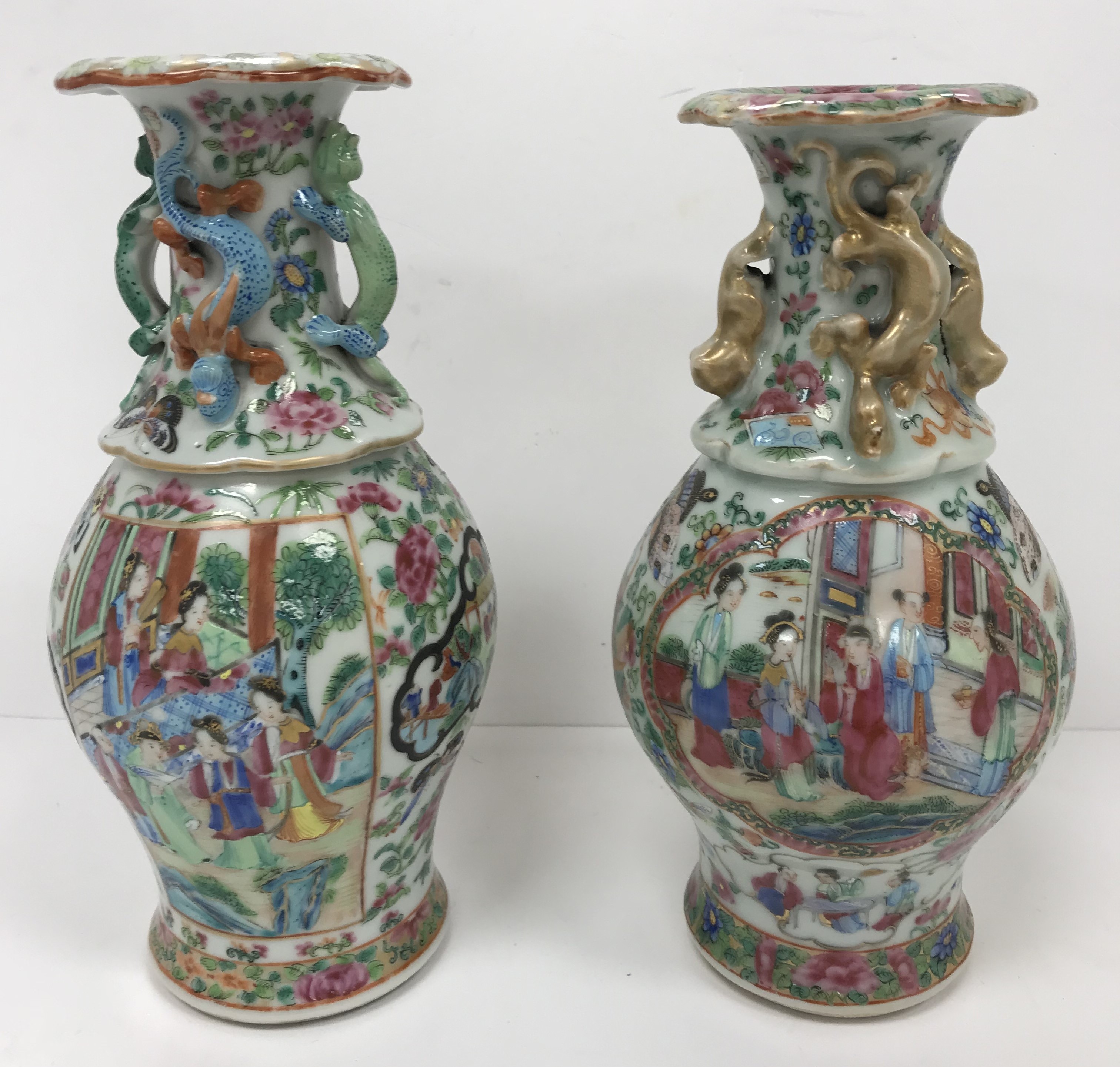 A 19th Century Chinese Canton famille rose vase, the flared rim with margarite decoration, - Image 3 of 6