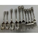 A set of early Victorian silver "Fiddle,