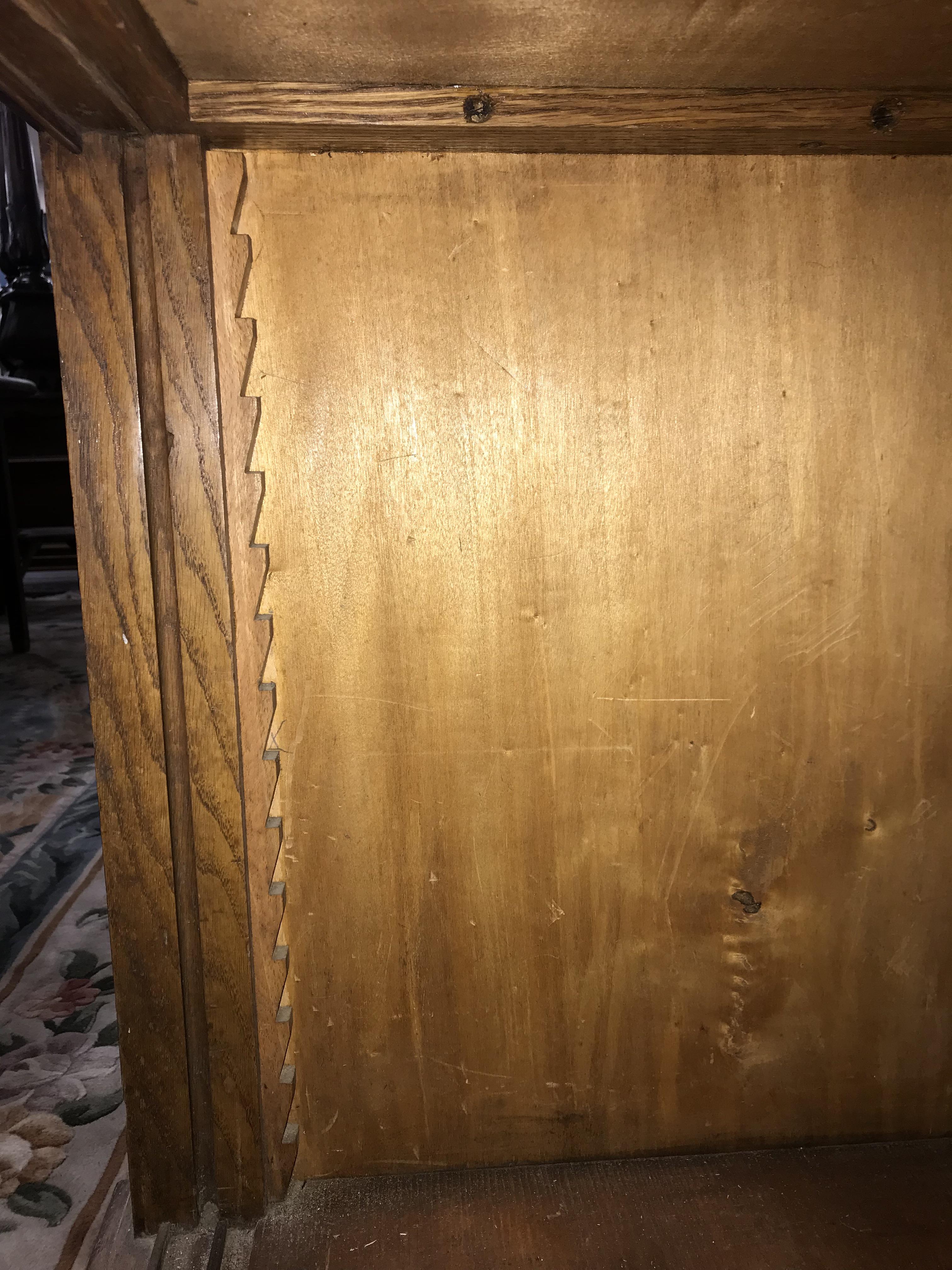 A mid 20th Century oak side cabinet formerly from a French haberdashery, - Bild 14 aus 63