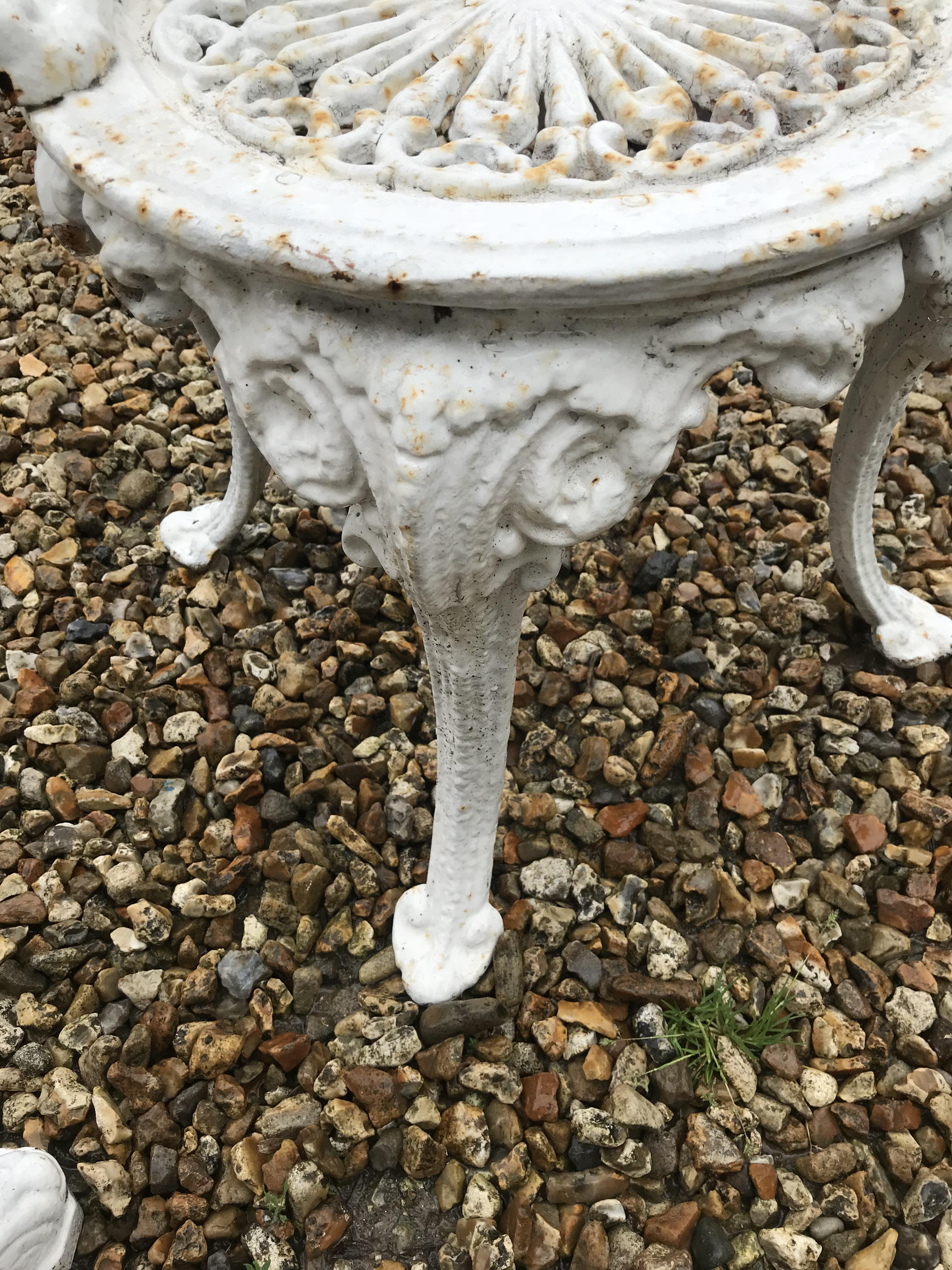 A cast iron Britannia style garden table and two chairs CONDITION REPORTS cRust is - Image 22 of 52