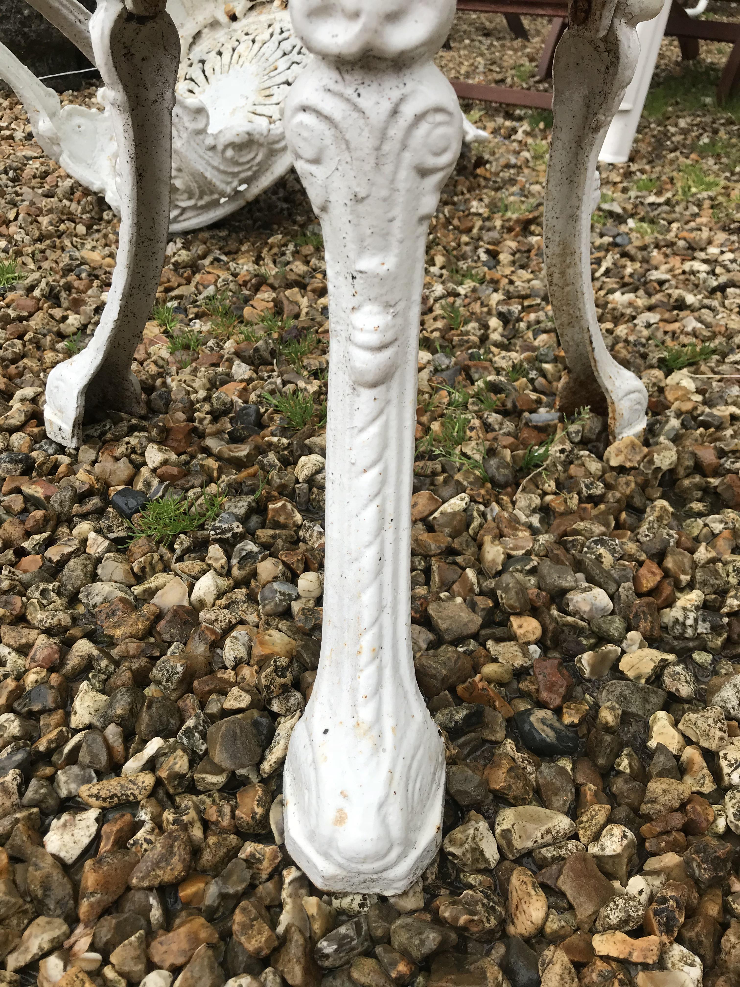 A cast iron Britannia style garden table and two chairs CONDITION REPORTS cRust is - Image 9 of 52